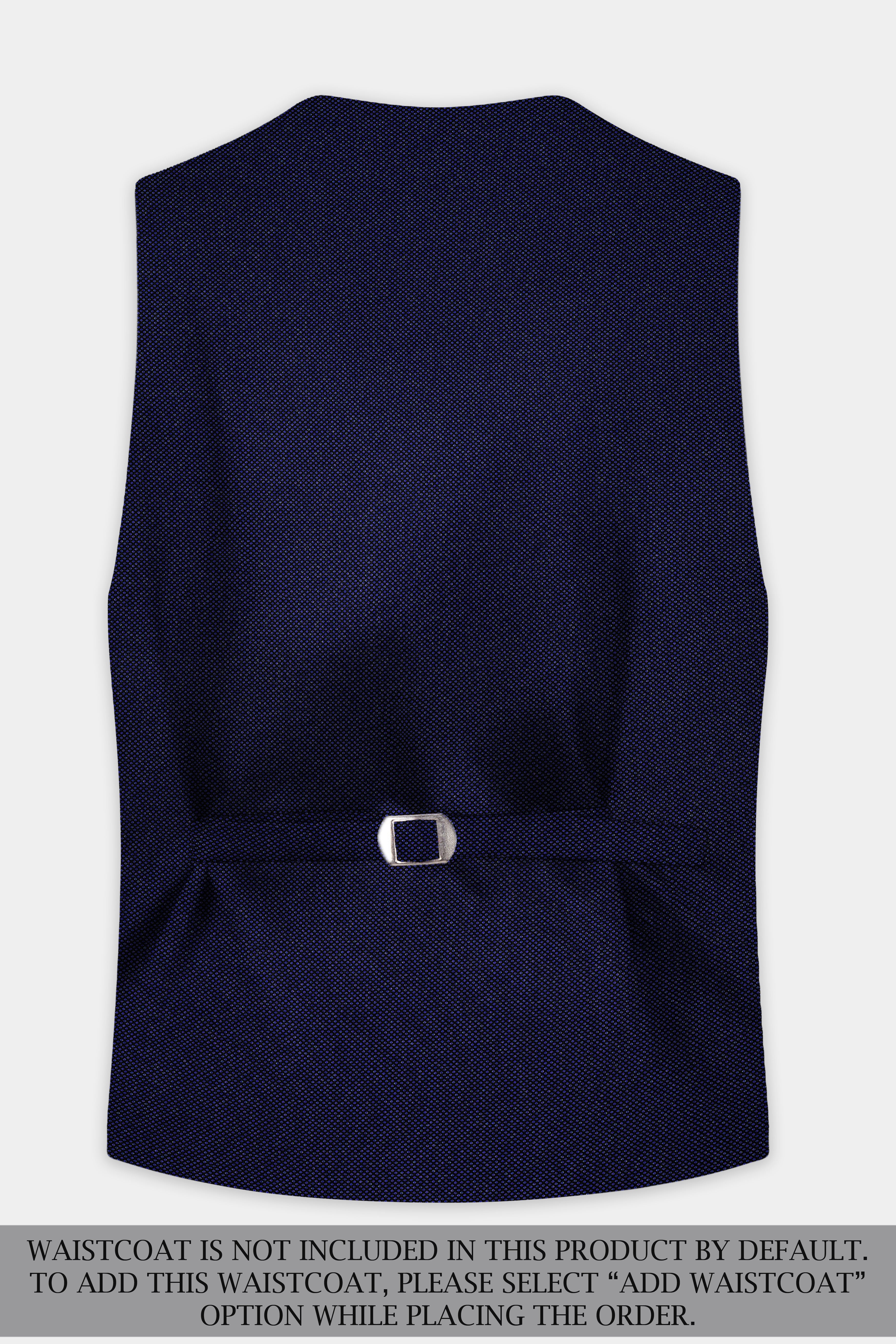 Midnight Blue Textured Wool Rich Double Breasted Suit