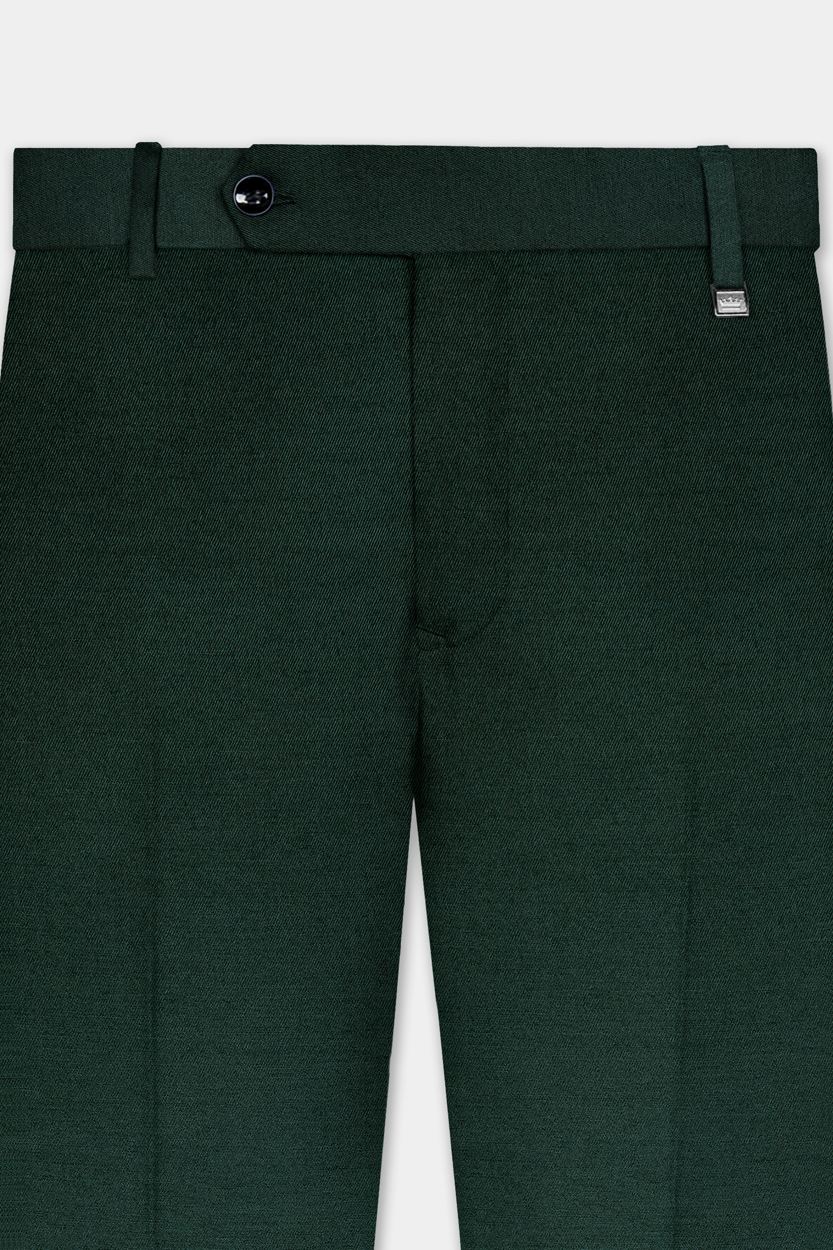 Timber Green Solid Wool Rich Double Breasted Suit