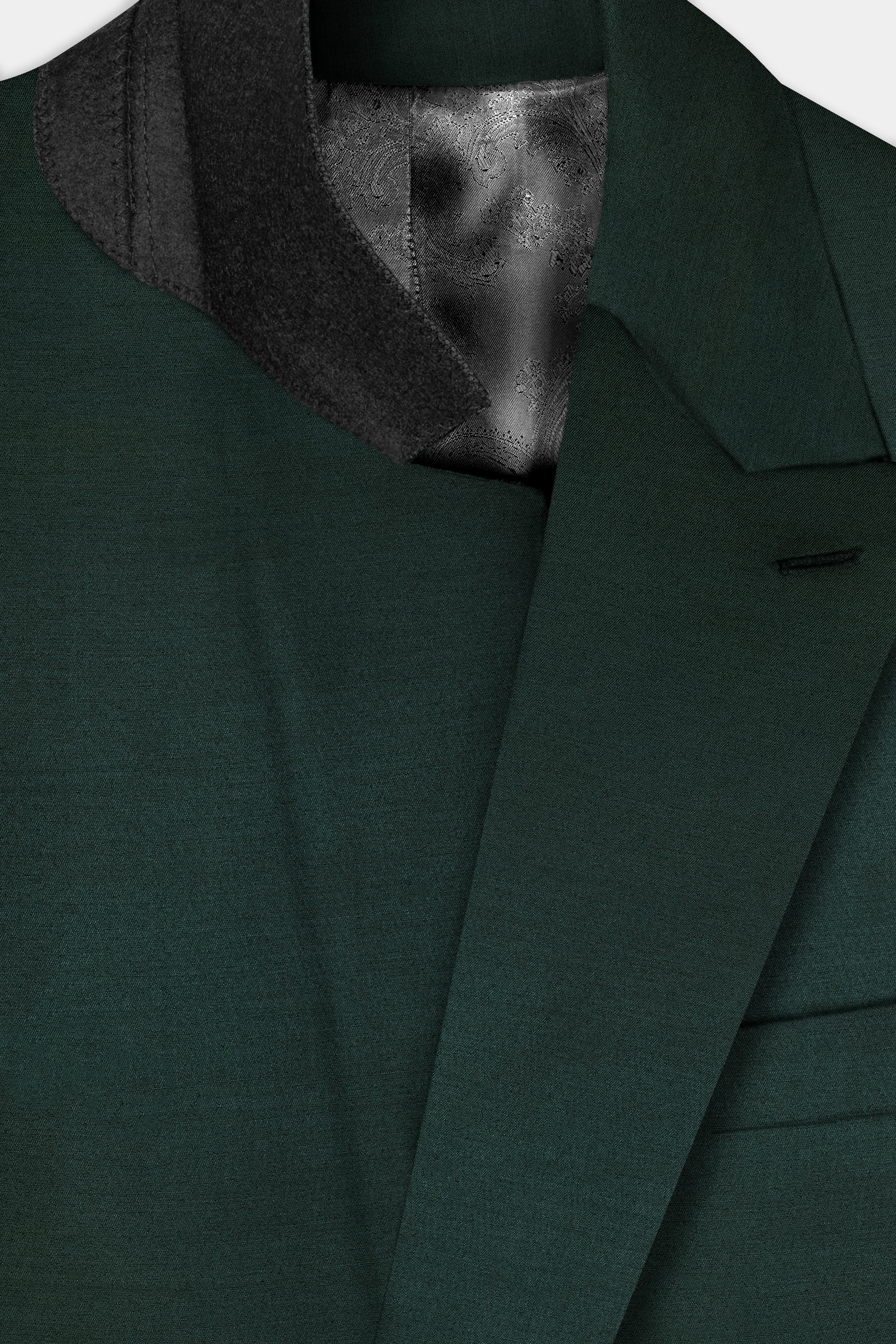 Timber Green Solid Wool Rich Double Breasted Suit