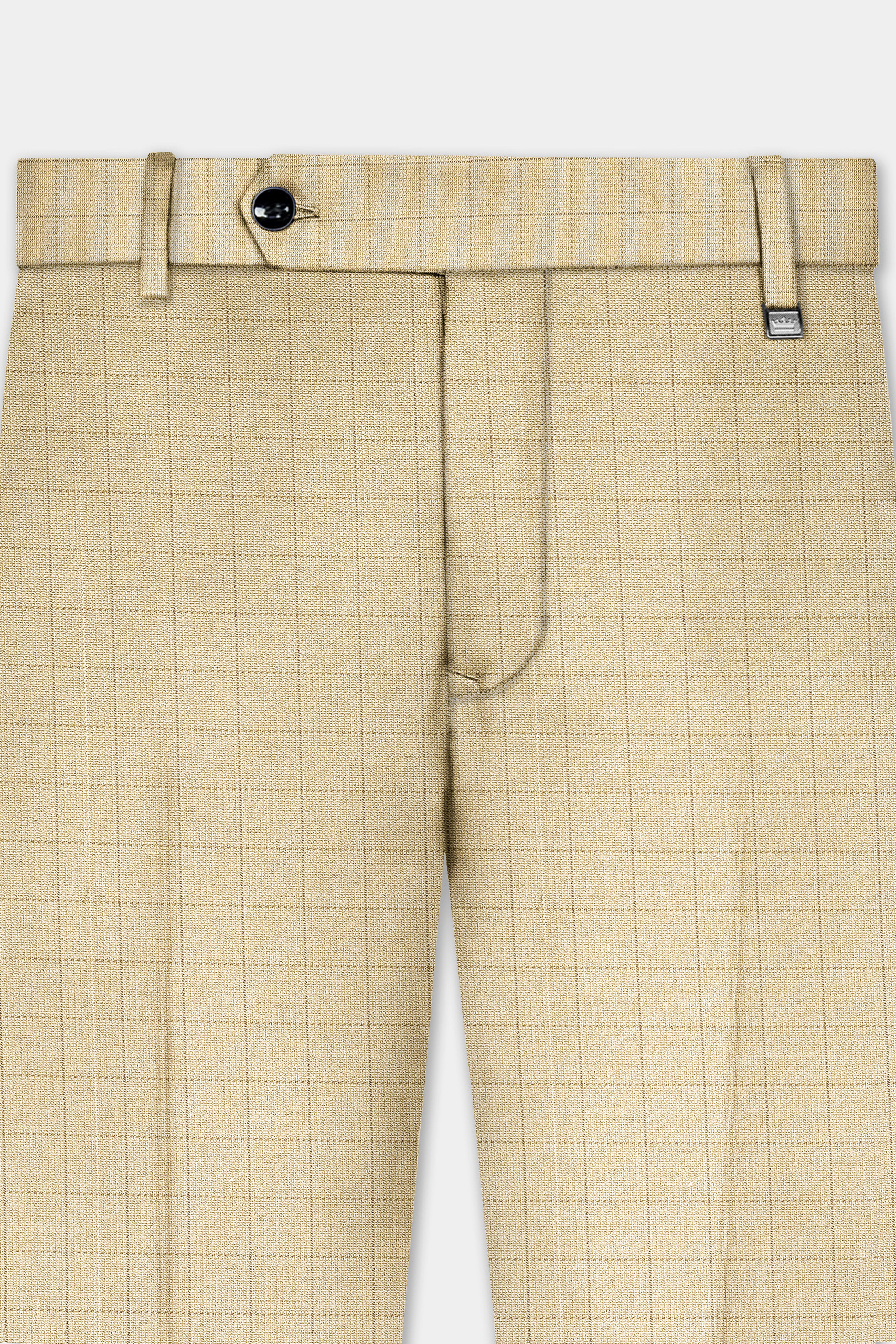 Sapling Cream Plaid Wool Rich Single Breasted Suit