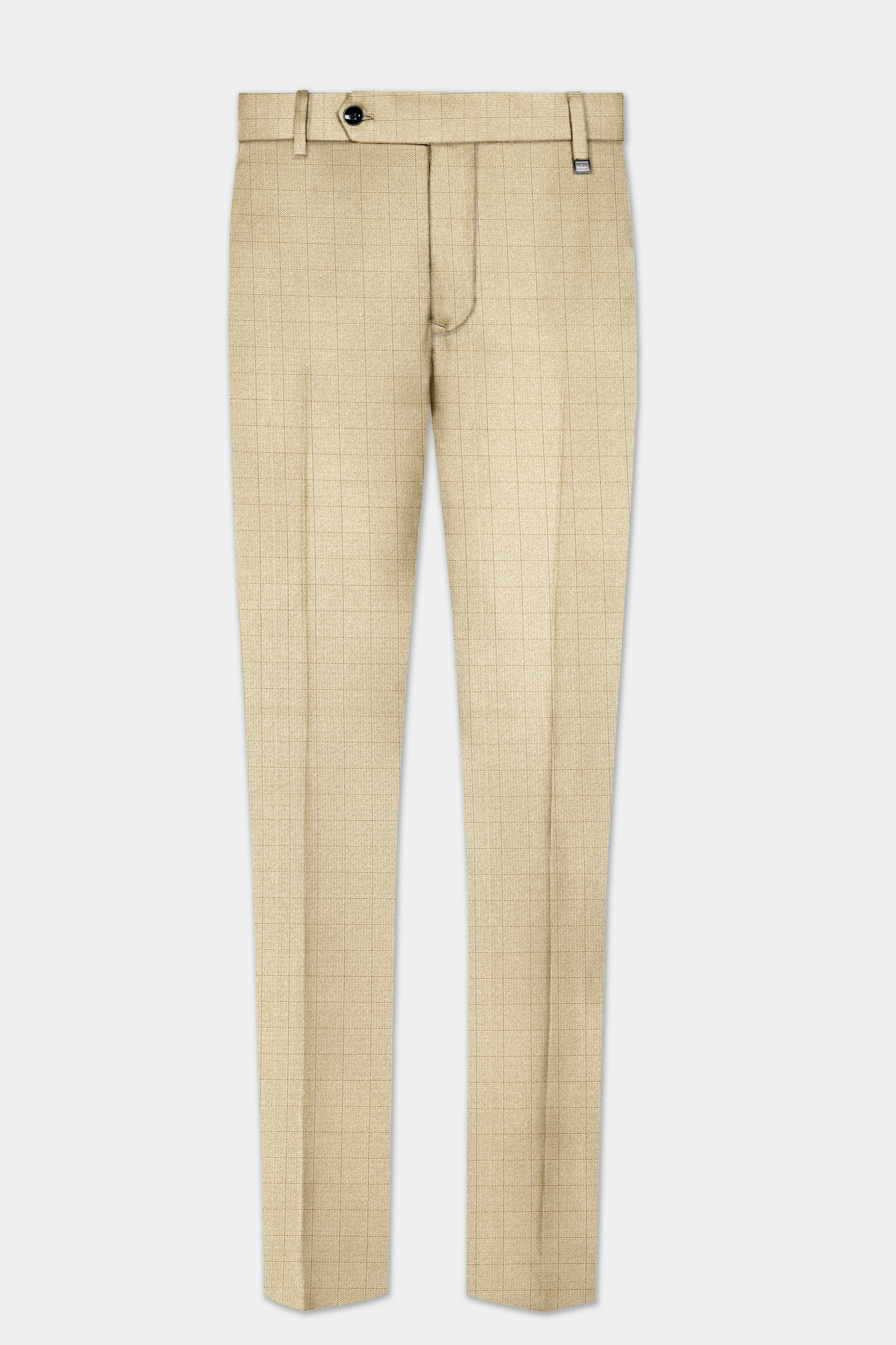 Sapling Cream Plaid Wool Rich Single Breasted Suit