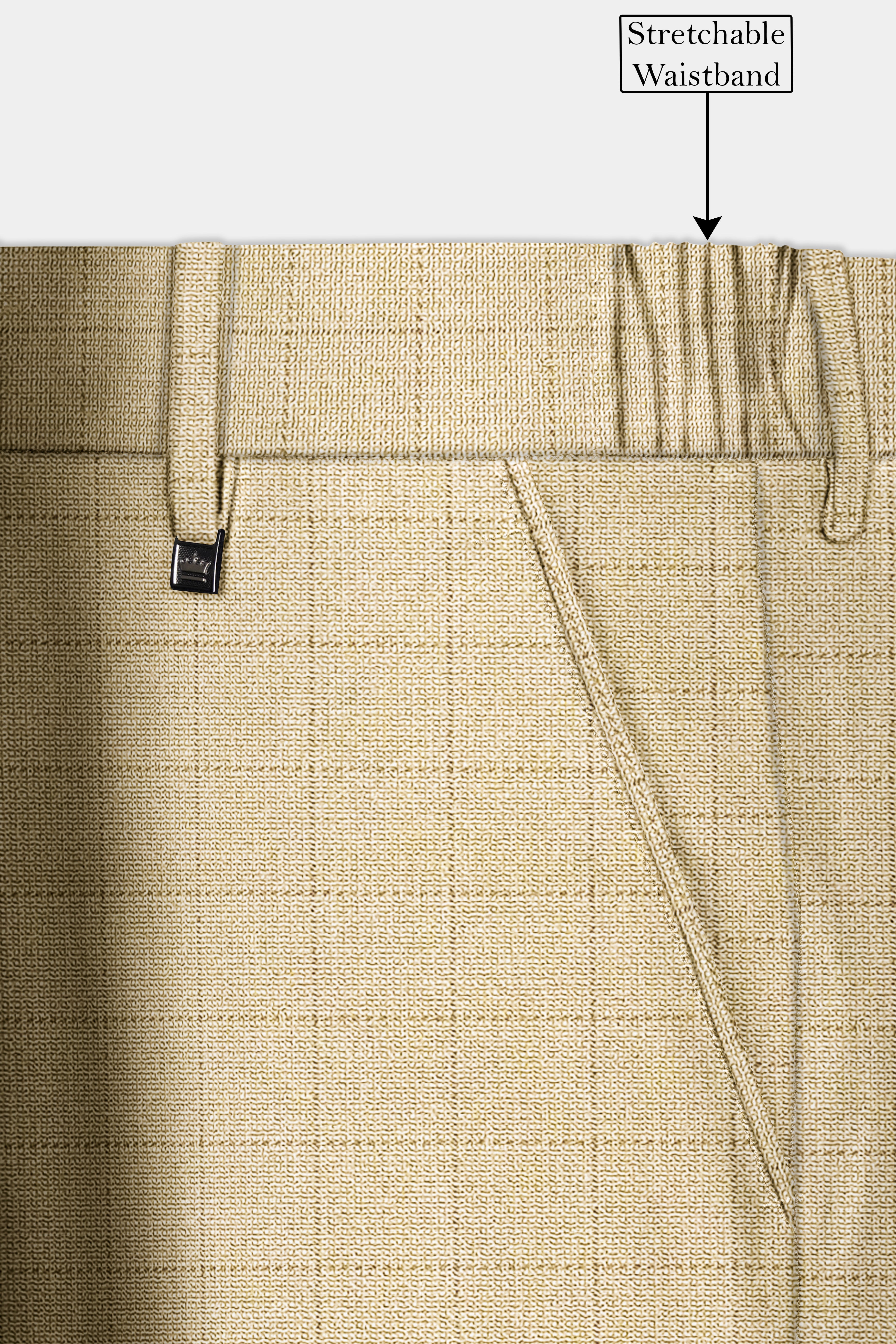 Sapling Cream Plaid Wool Rich Single Breasted Suit