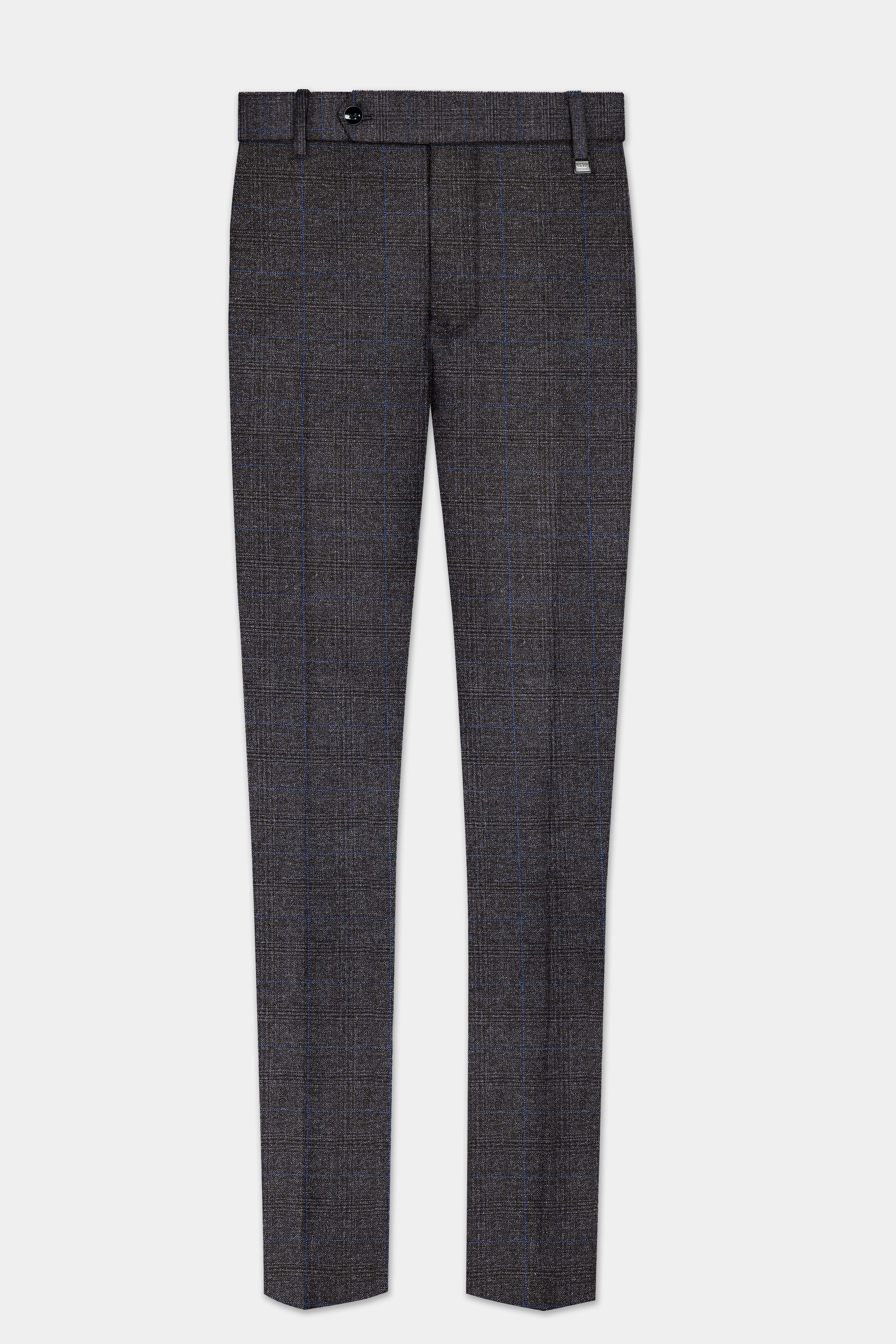 Thunder Gray Plaid Wool Rich Double Breasted Suit