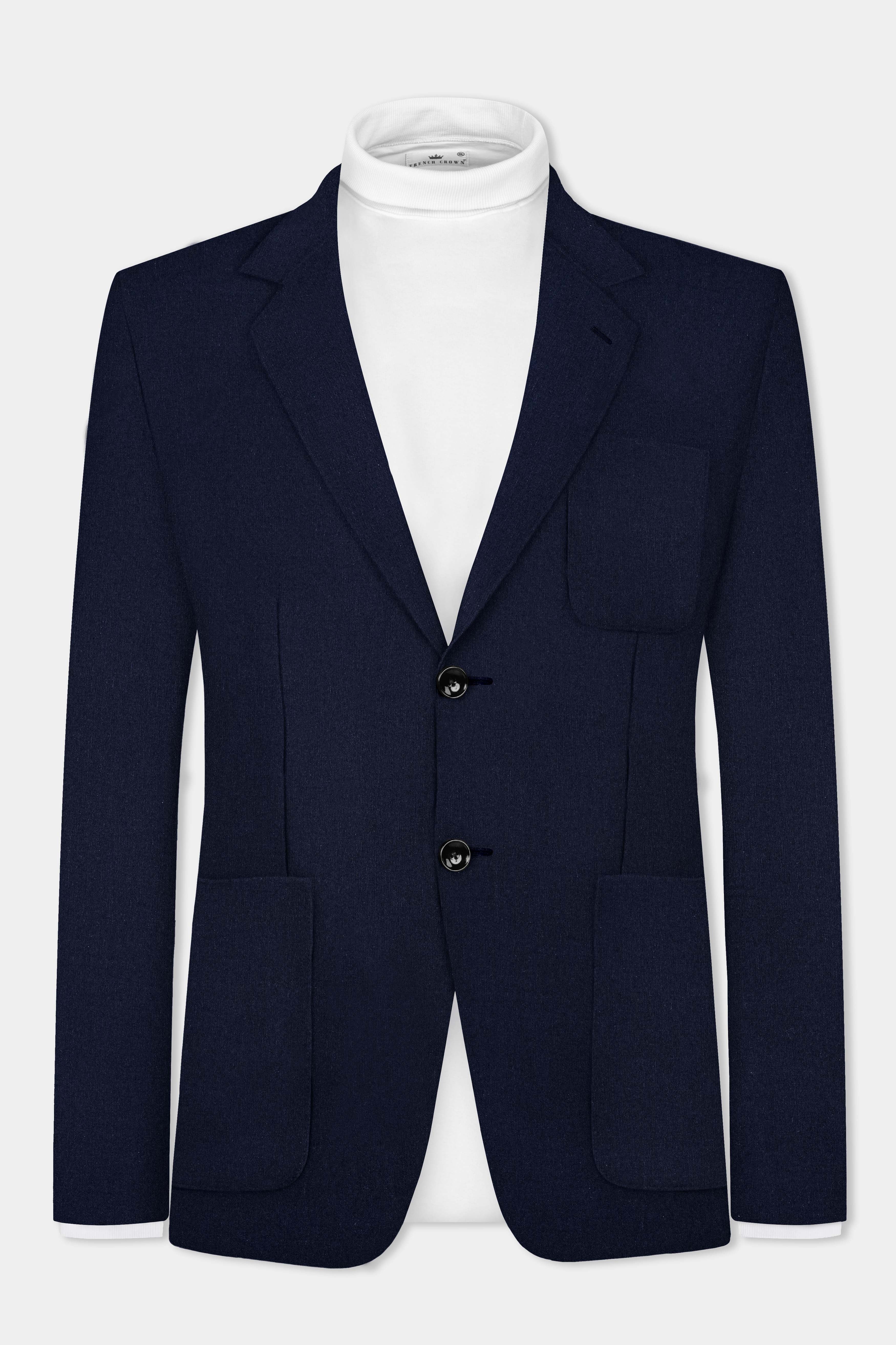 Tealish Blue Solid Cotton Single Breasted Sports Suit