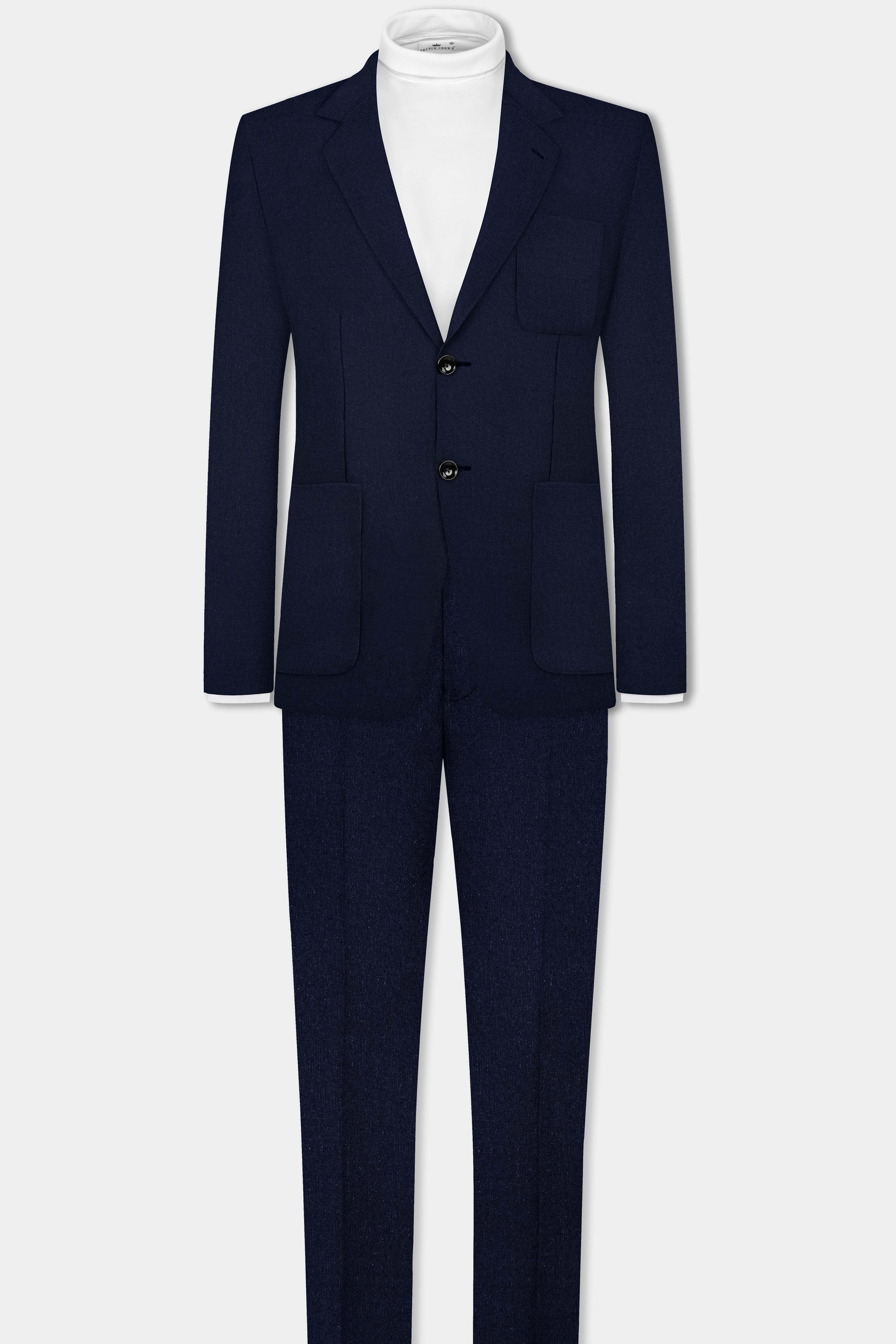 Tealish Blue Solid Cotton Single Breasted Sports Suit