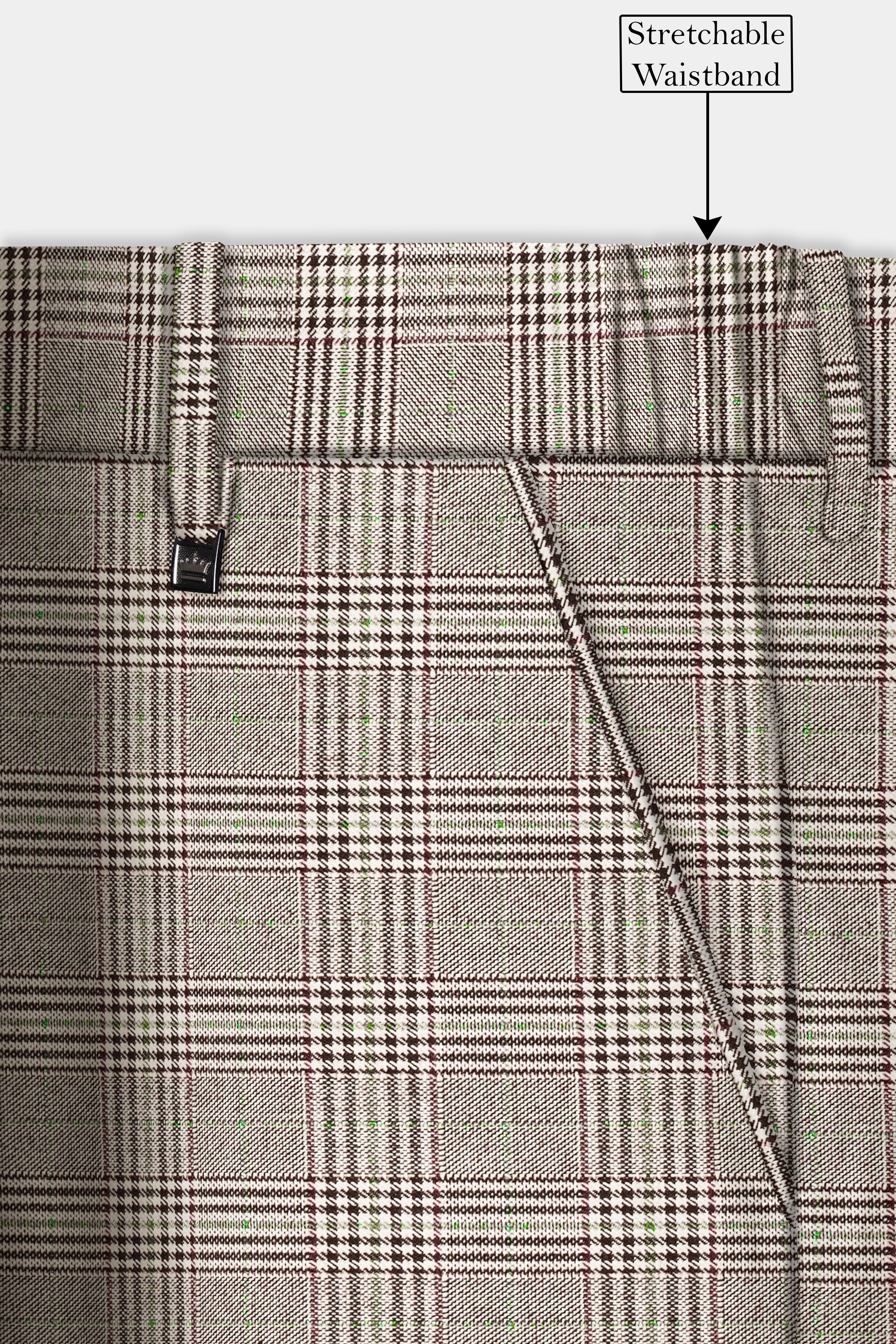 Café Noir Brown Plaid Wool Rich Double Breasted Suit