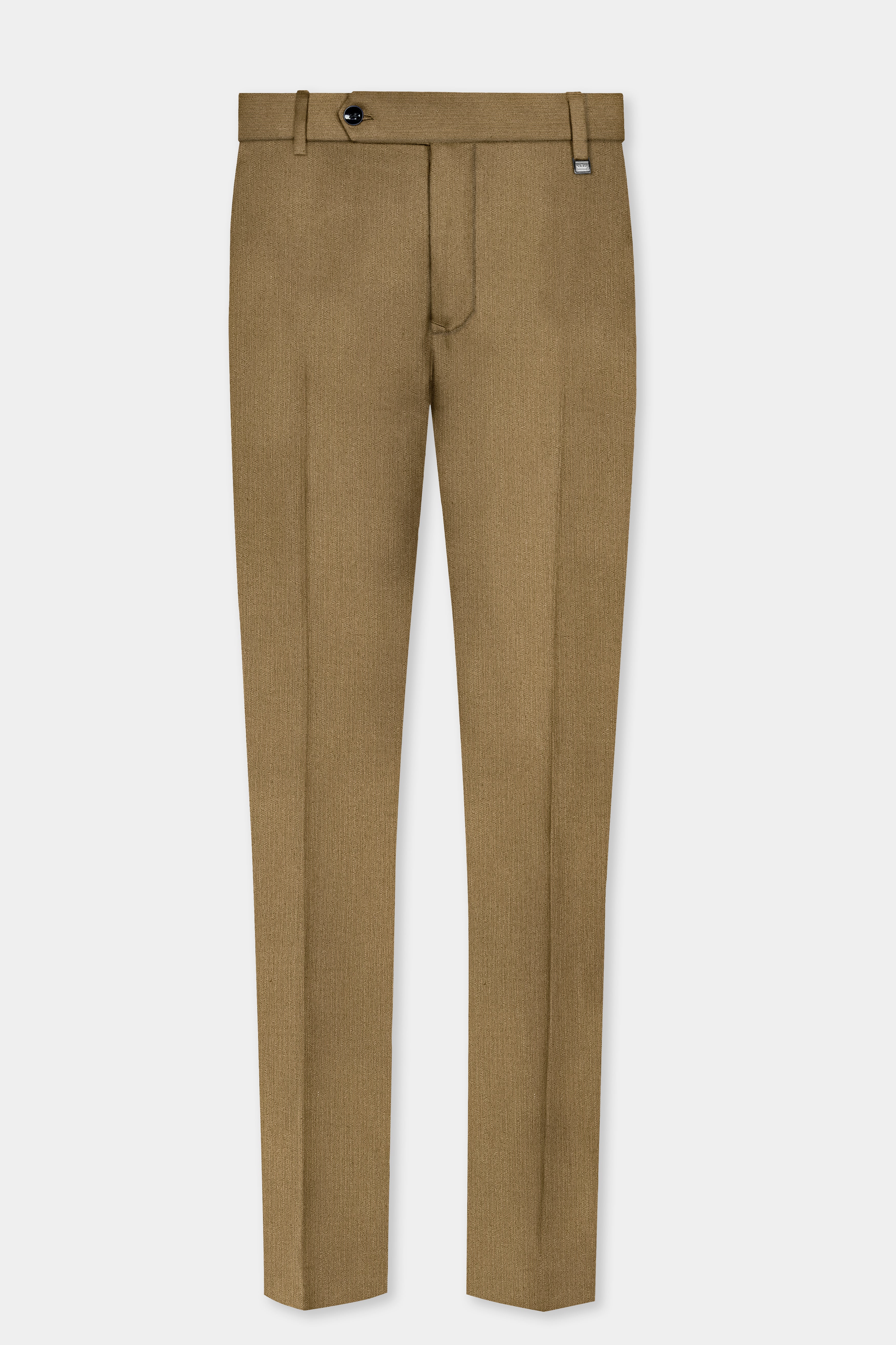 Sandrift Brown Solid Cotton Double Breasted Suit