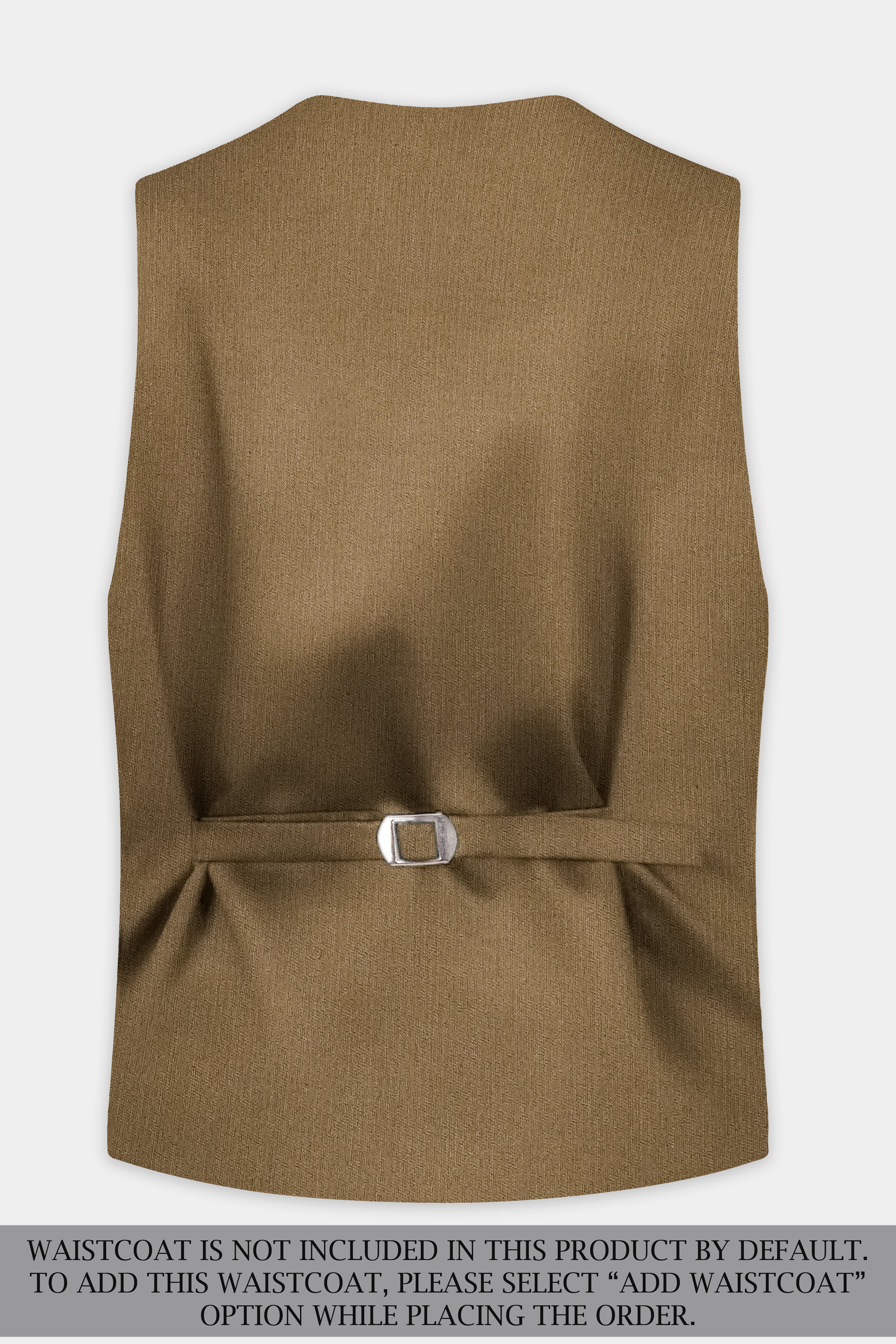 Sandrift Brown Solid Cotton Double Breasted Suit