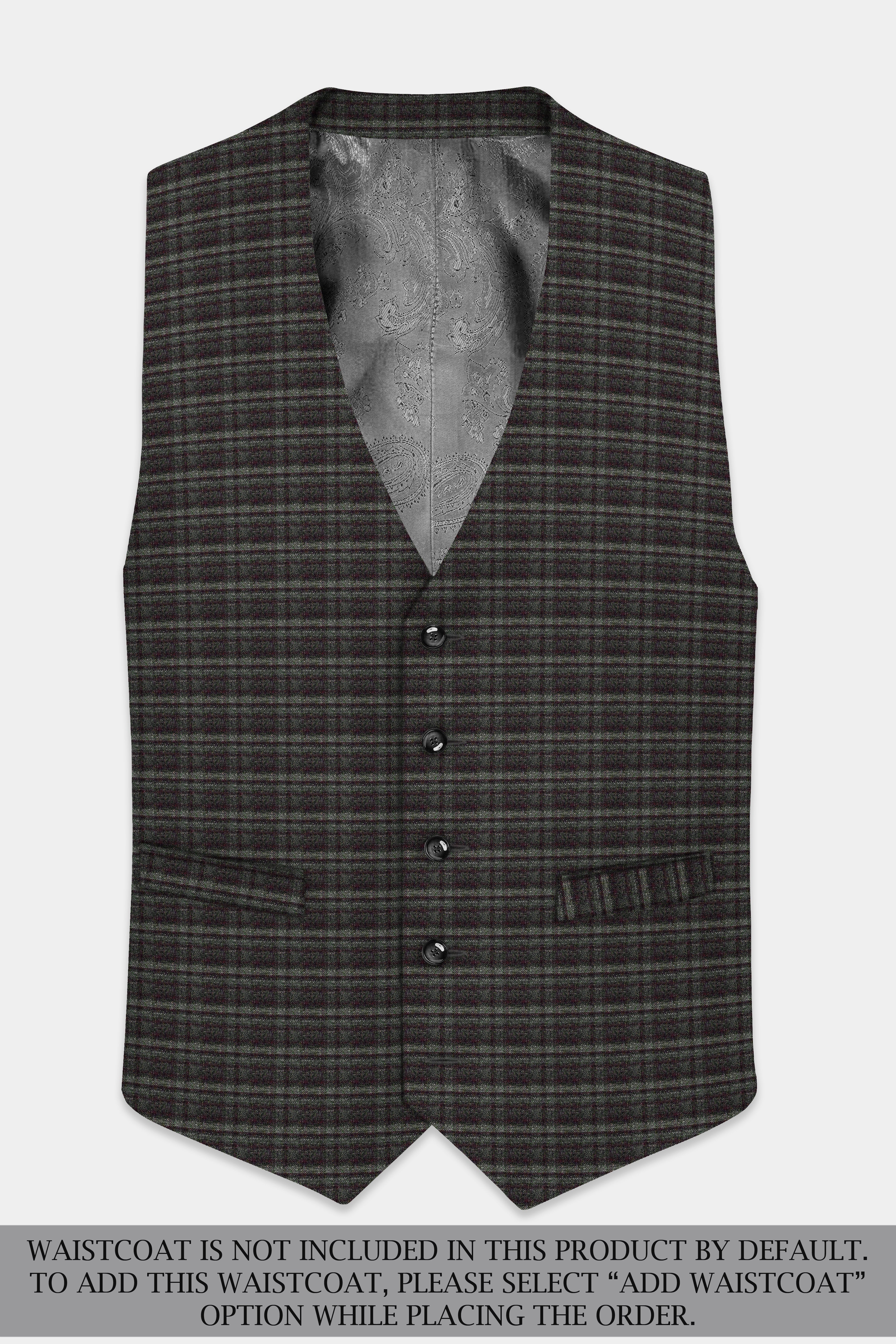 Zeus Gray And Lisbon Green Plaid Wool Rich Double Breasted Suit