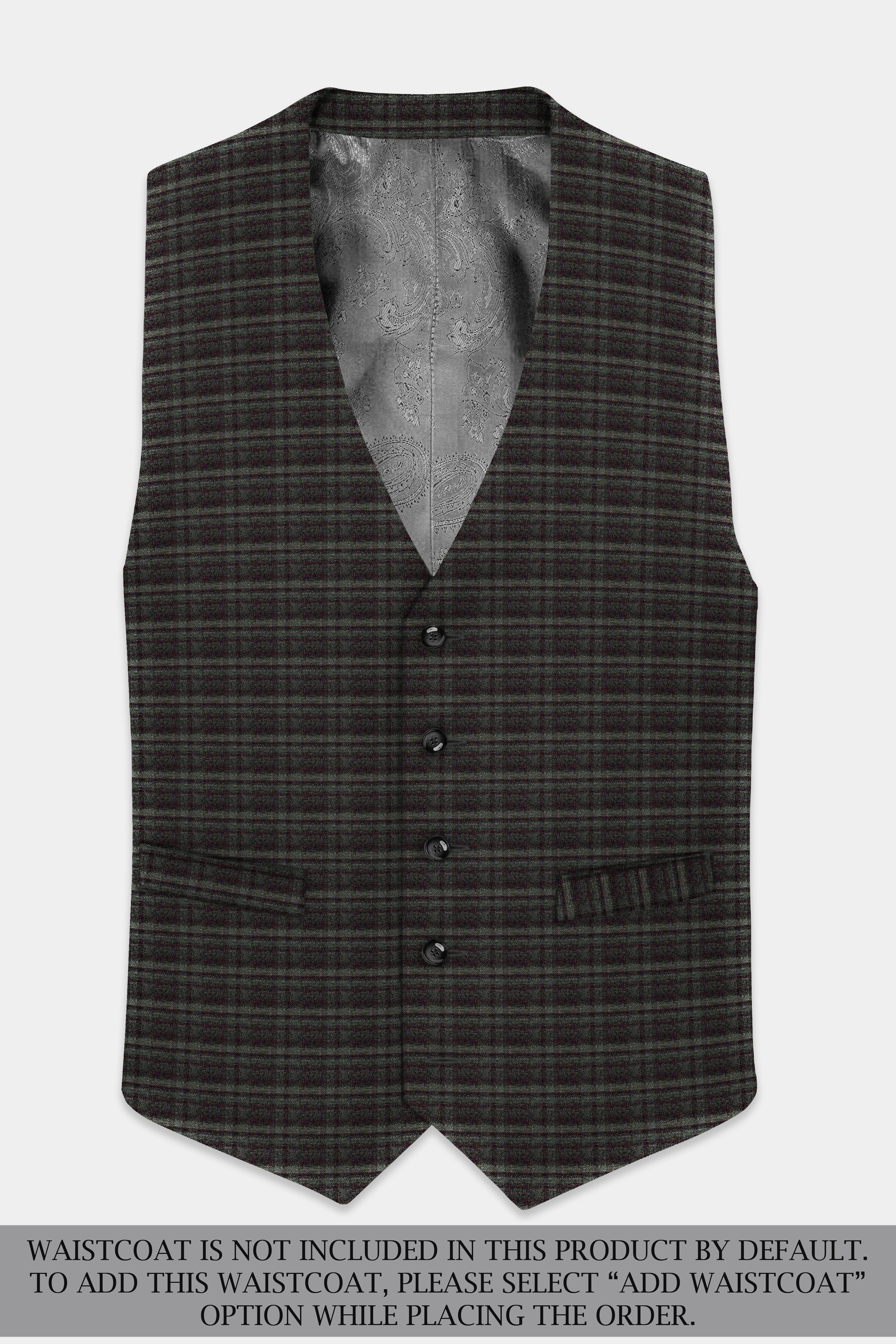 Zeus Brown And Lisbon Green Plaid Wool Rich Double Breasted Suit