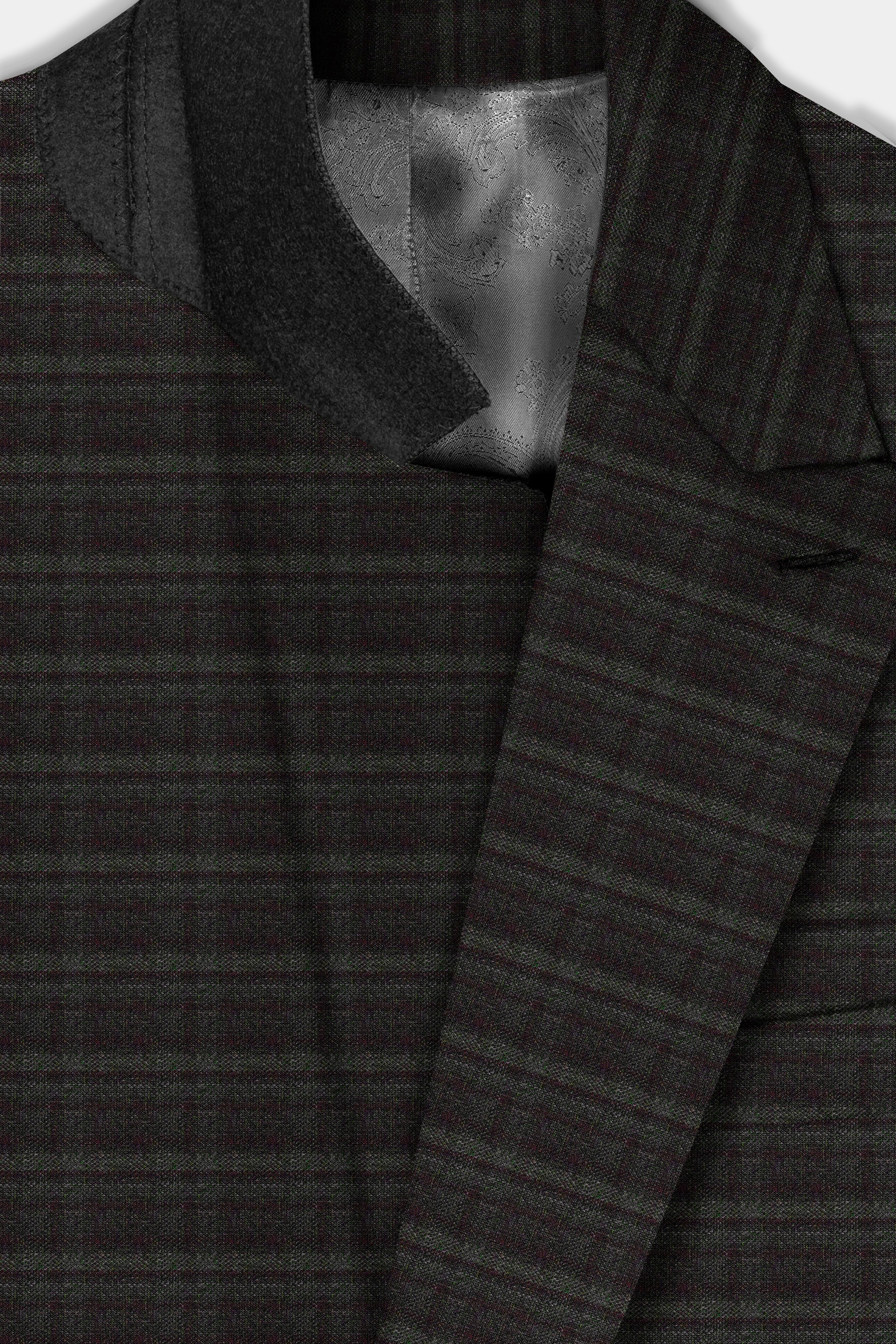 Zeus Brown And Lisbon Green Plaid Wool Rich Double Breasted Suit