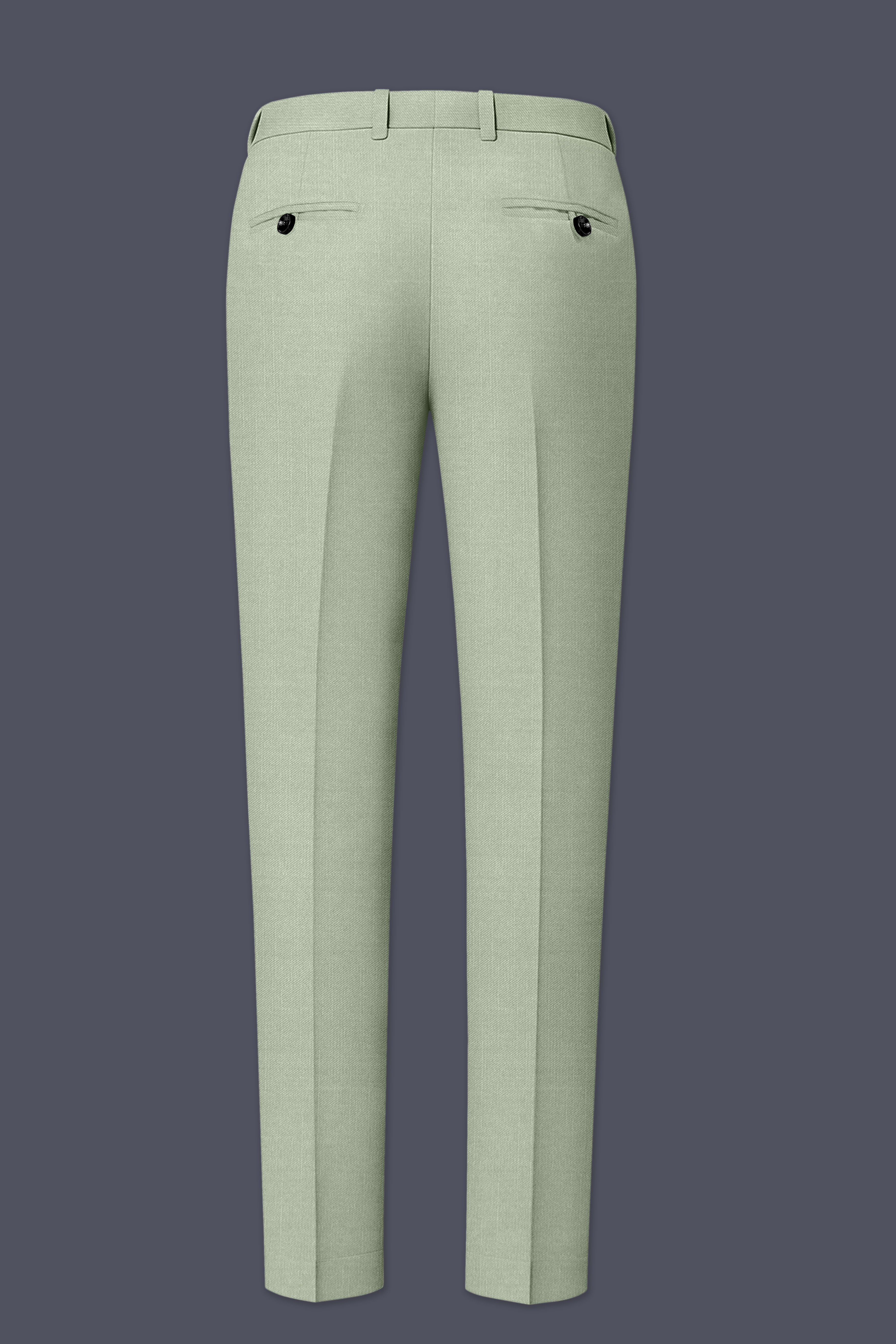 Spanish Green Solid Wool Rich Double Breasted Slight Stretch Suit