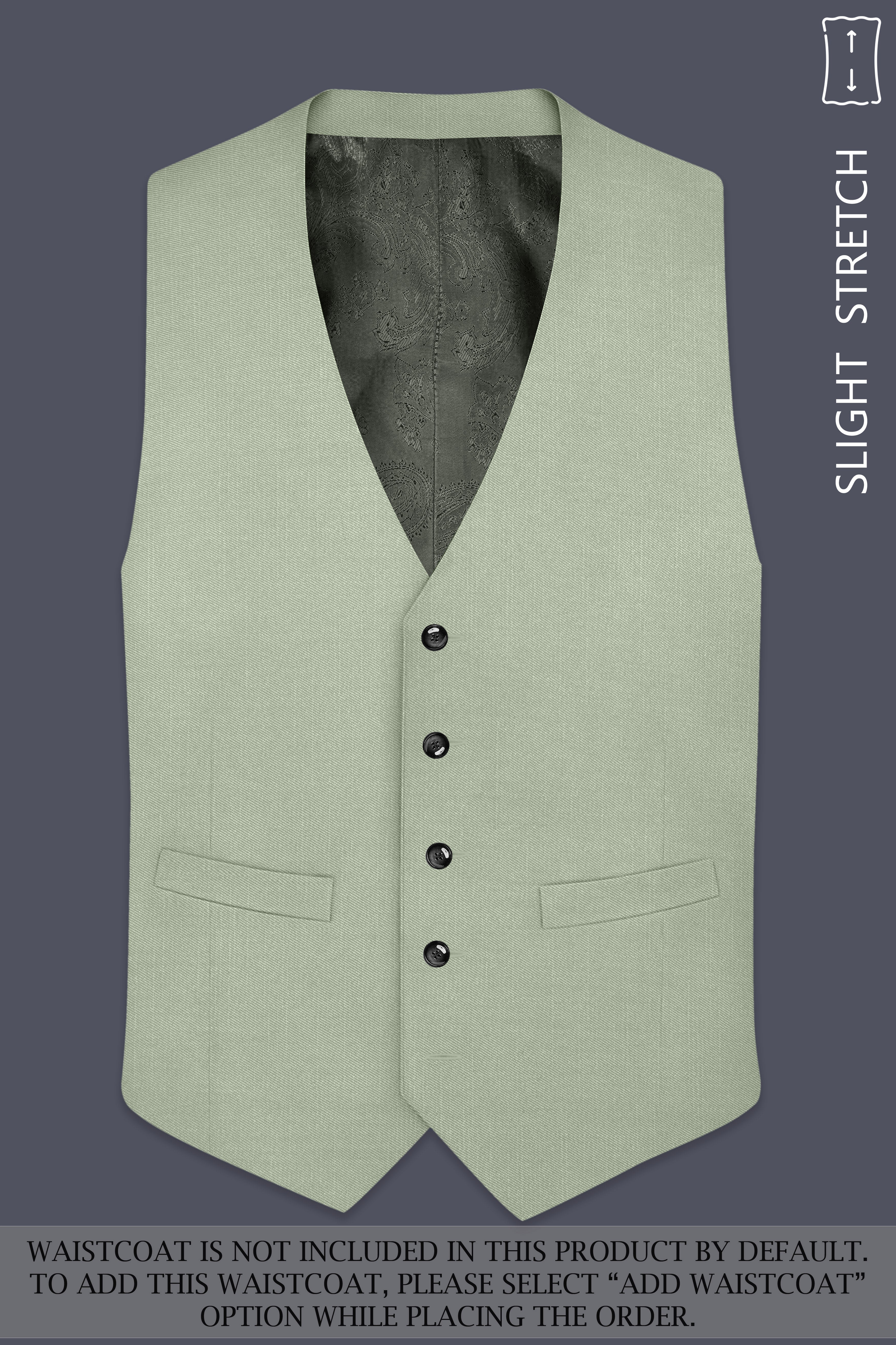 Spanish Green Solid Wool Rich Double Breasted Slight Stretch Suit