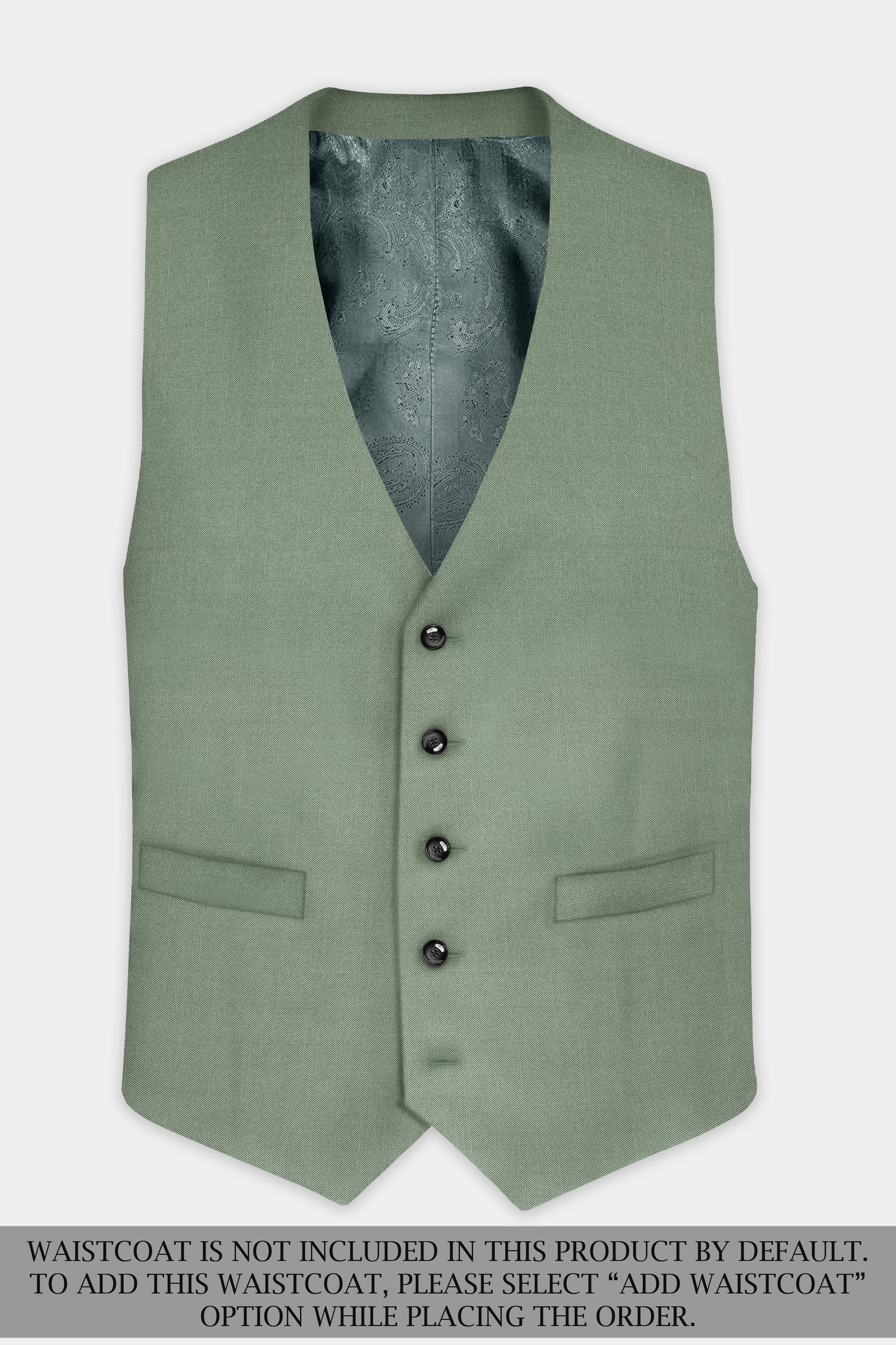 Spanish Green Solid Wool Rich Double Breasted Suit