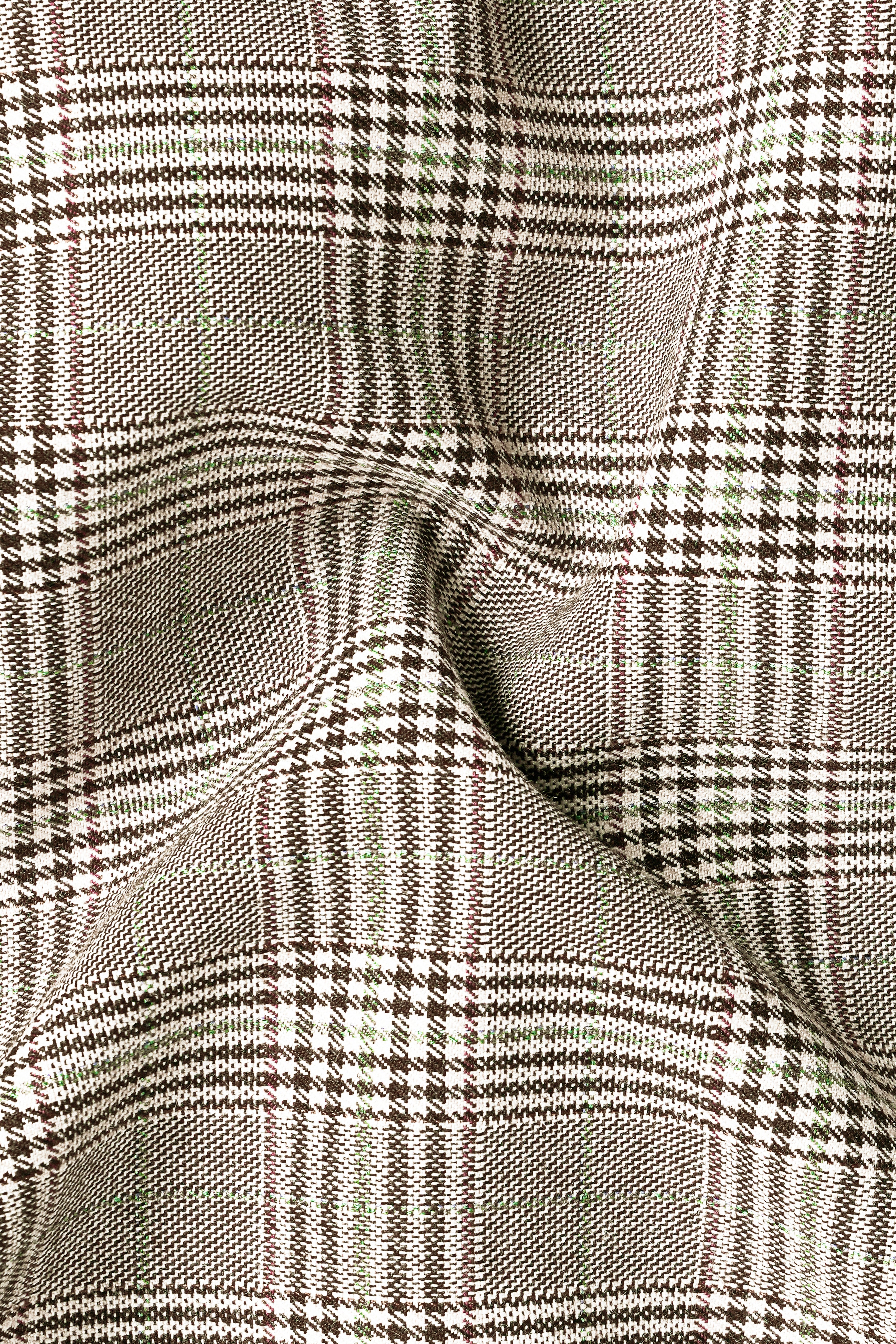 Café Noir Brown Plaid Wool Rich Single Breasted Suit