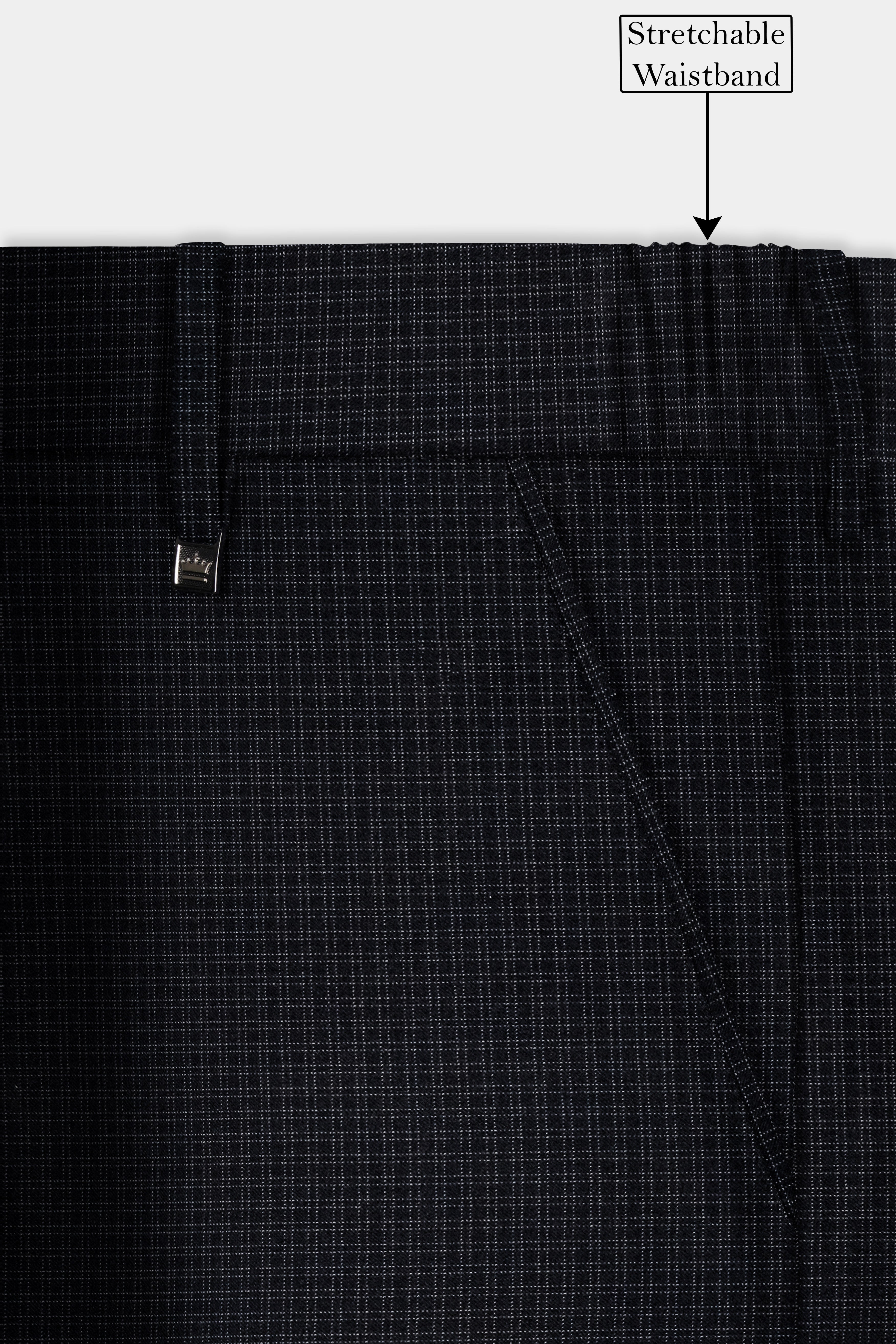 Bunker Black Printed Wool Rich Double Breasted Suit