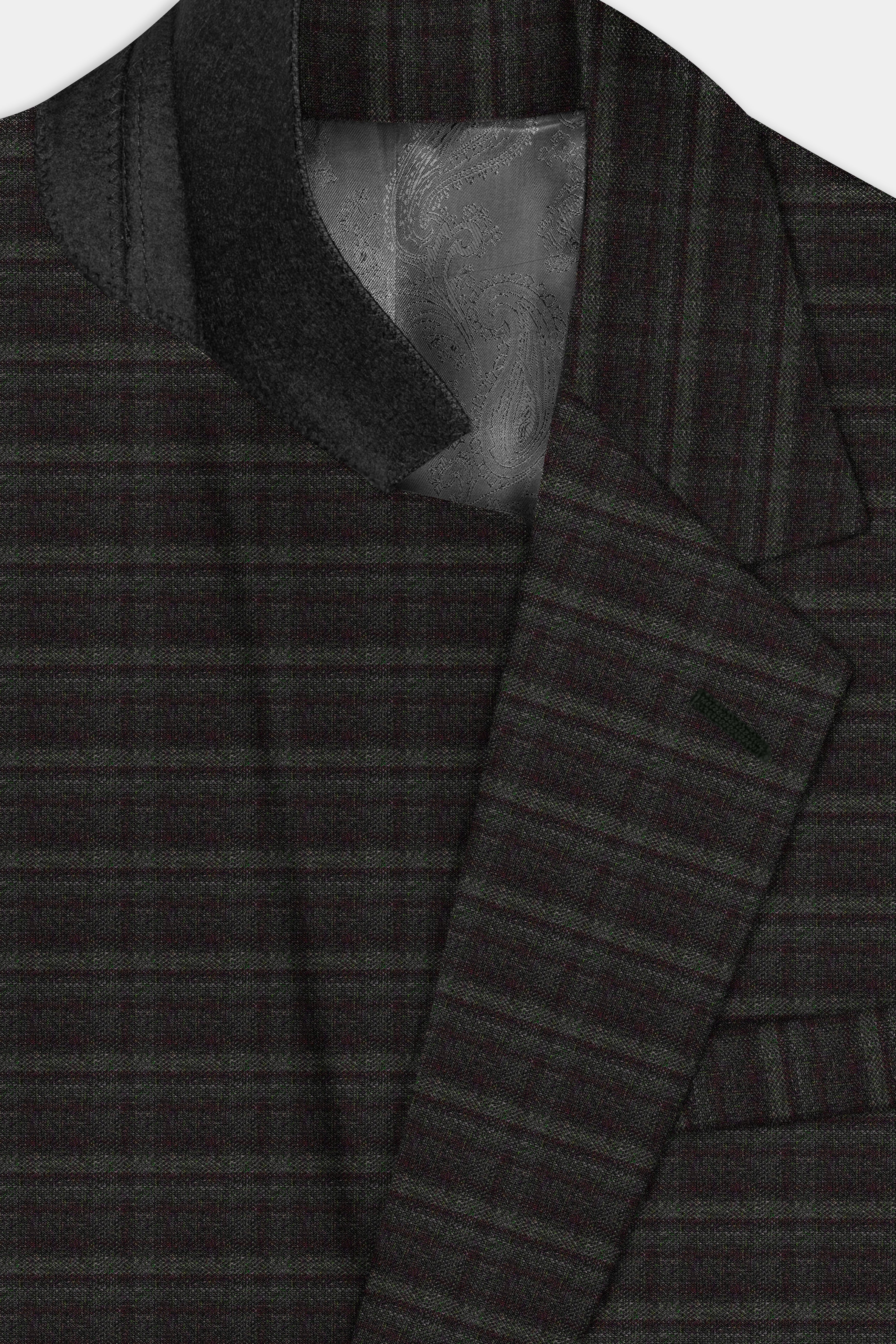 Zeus Brown And Lisbon Green Plaid Wool Rich Single Breasted Suit