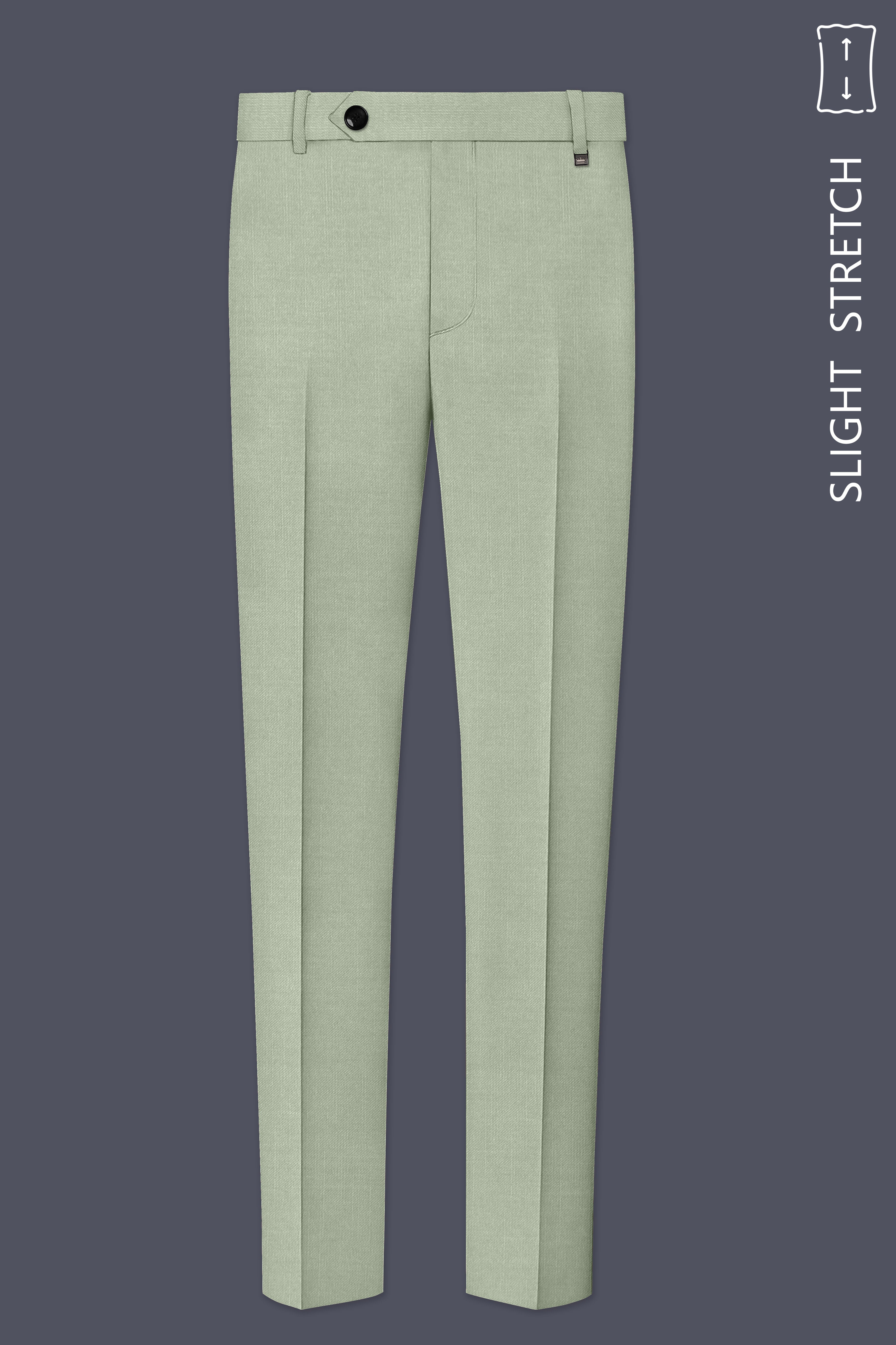 Spanish Green Solid Wool Rich Single Breasted Slight Stretch Suit