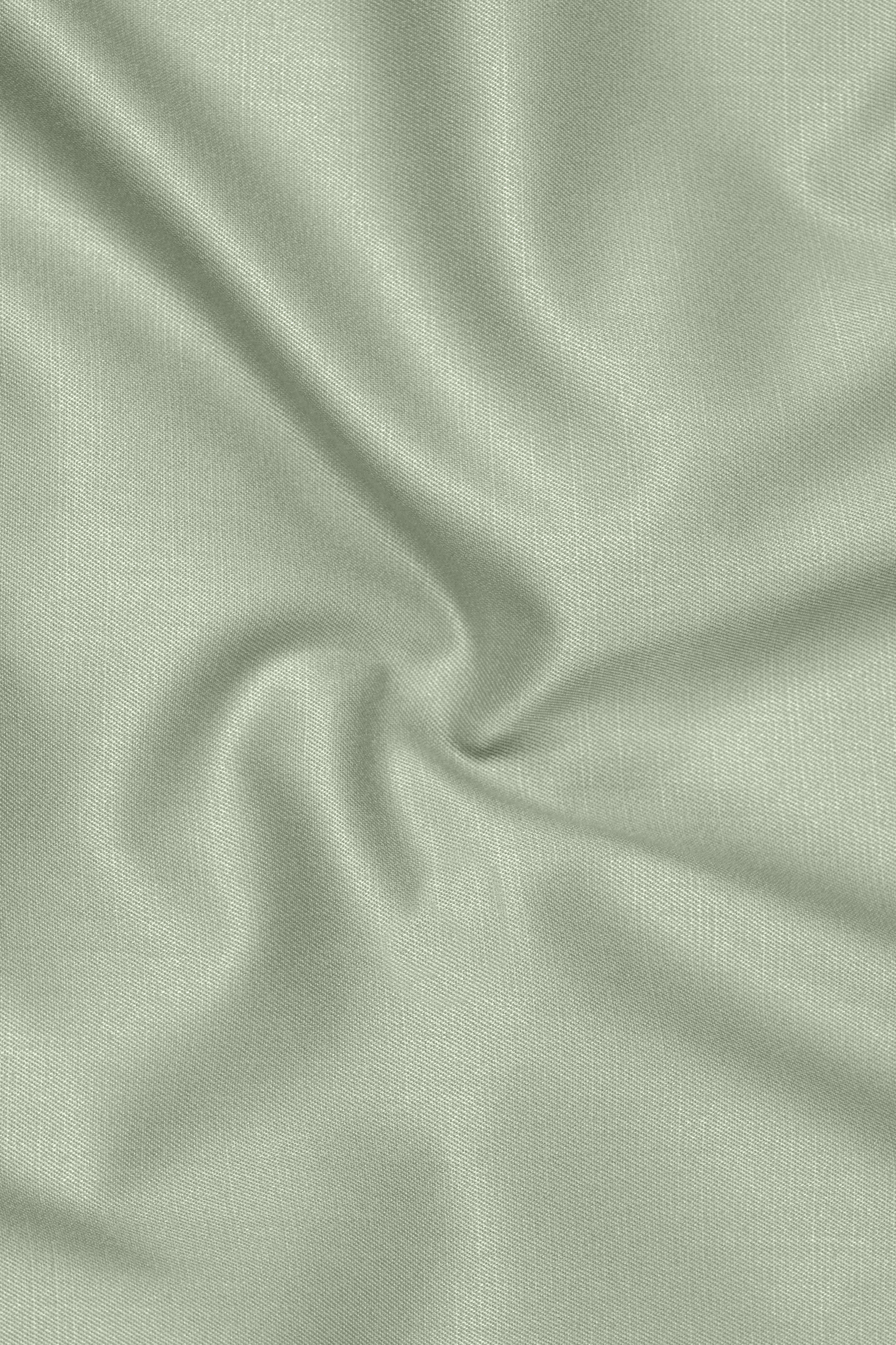 Spanish Green Solid Wool Rich Single Breasted Slight Stretch Suit