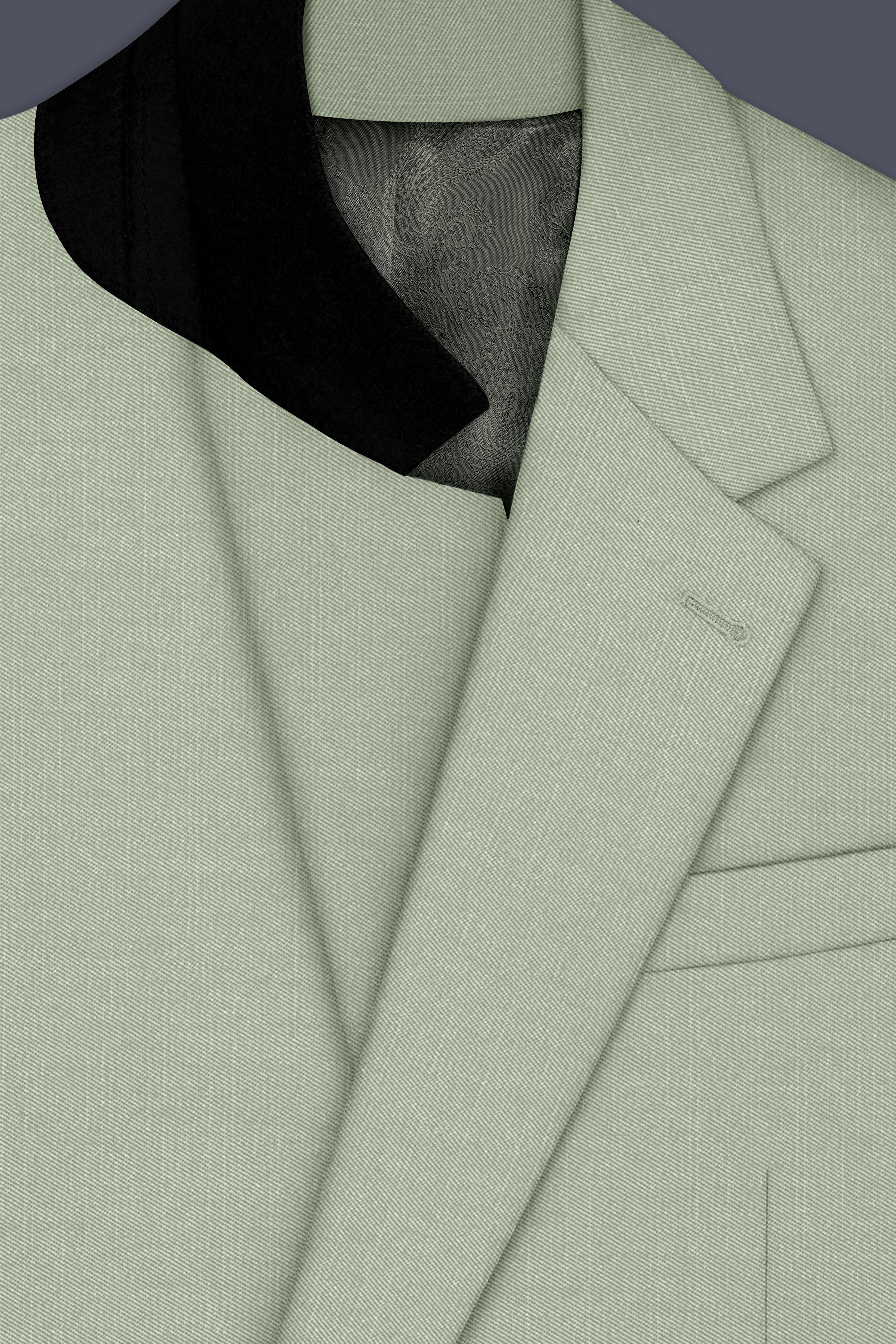 Spanish Green Solid Wool Rich Single Breasted Slight Stretch Suit
