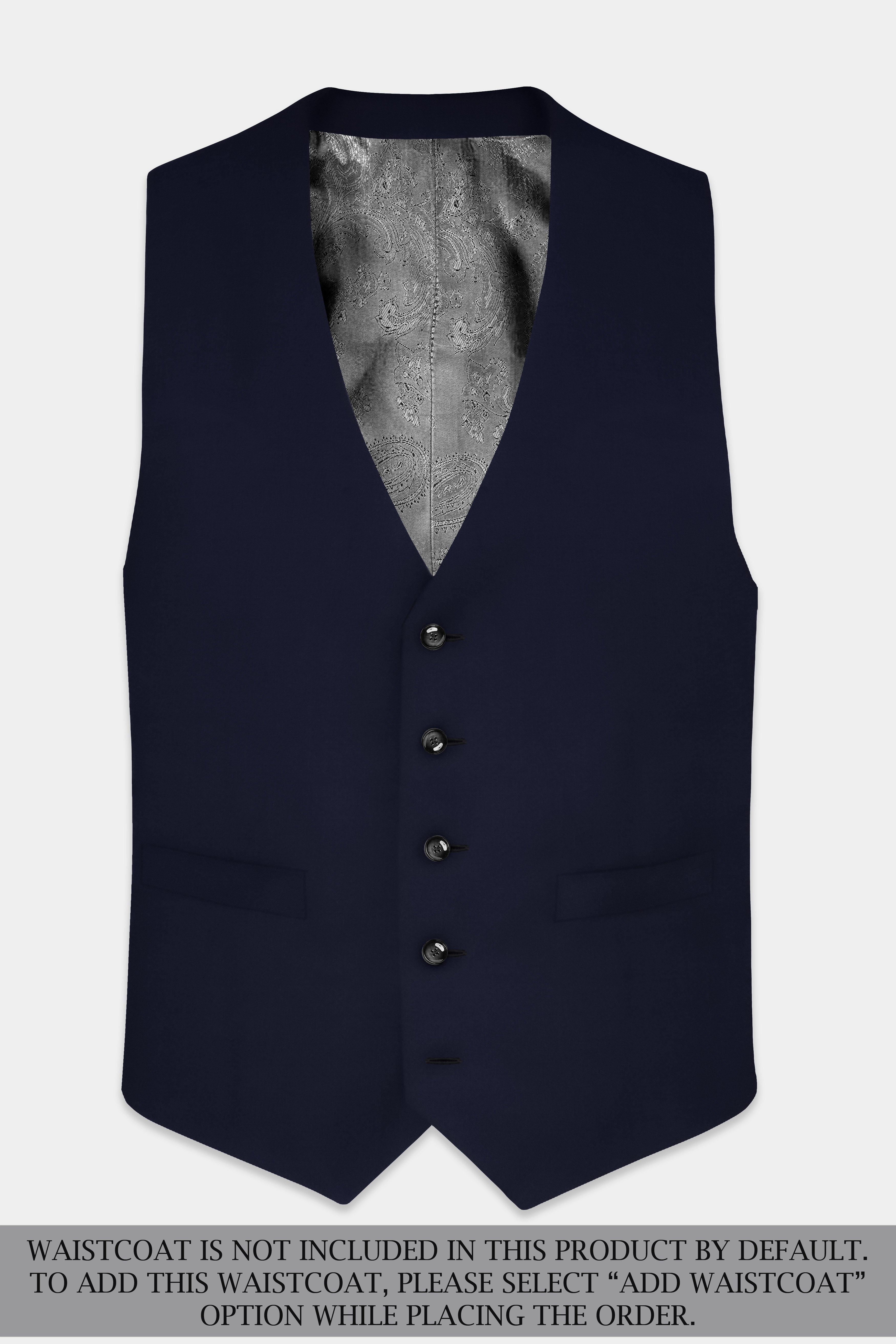 Ribbon Blue Solid Wool Rich Double Breasted Suit