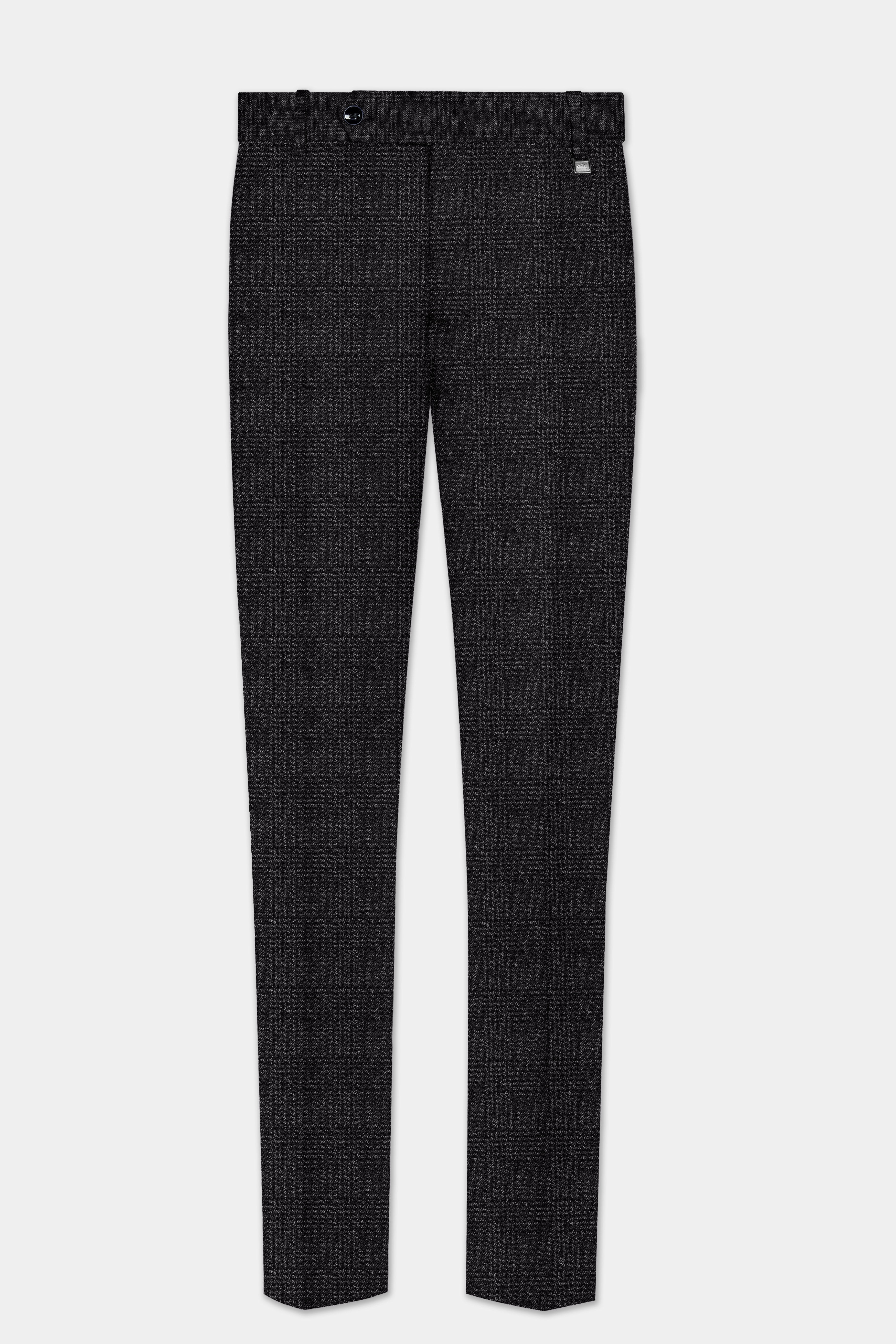 Zeus Gray Subtle Plaid Wool Rich Single Breasted Suit