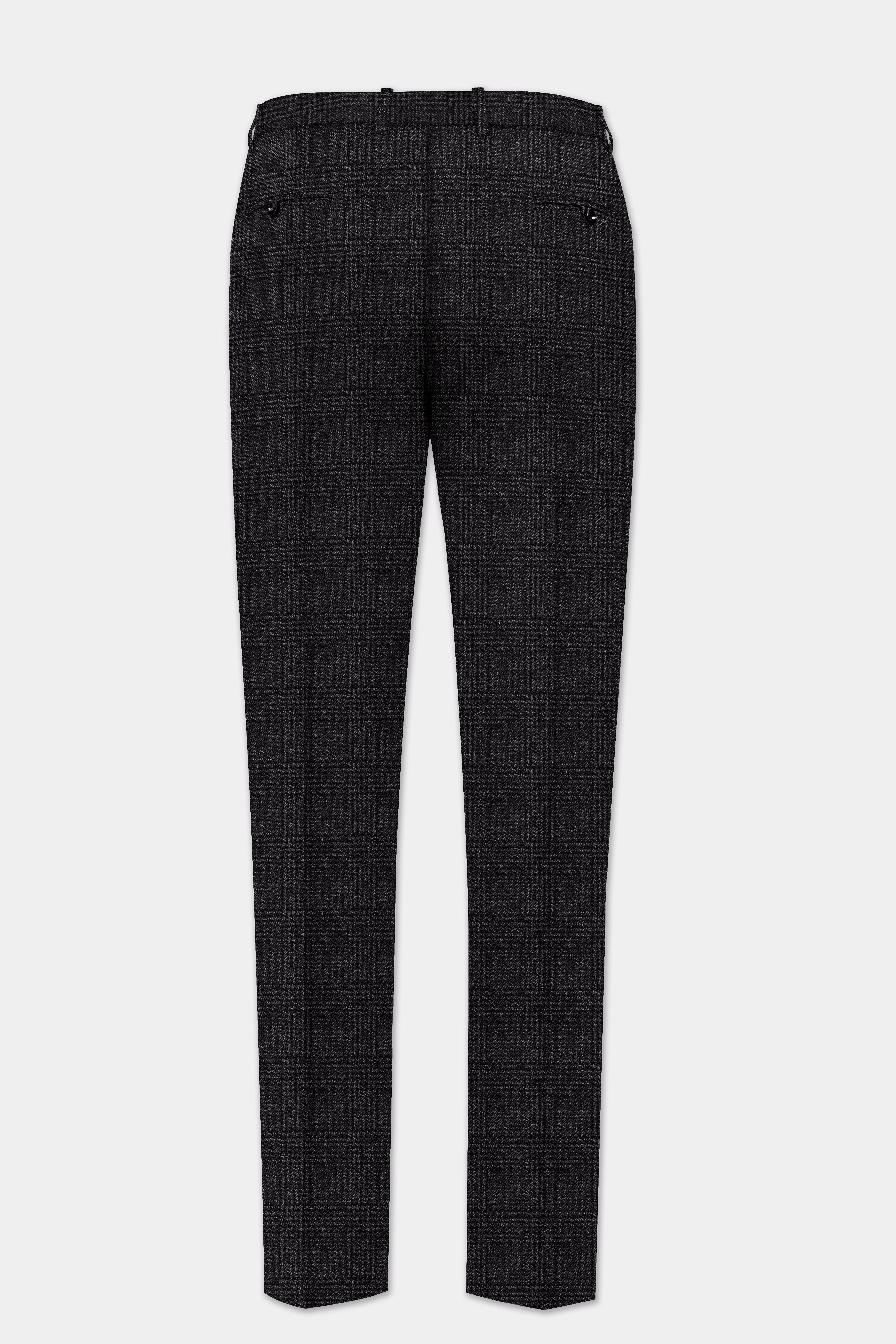 Zeus Gray Subtle Plaid Wool Rich Single Breasted Suit