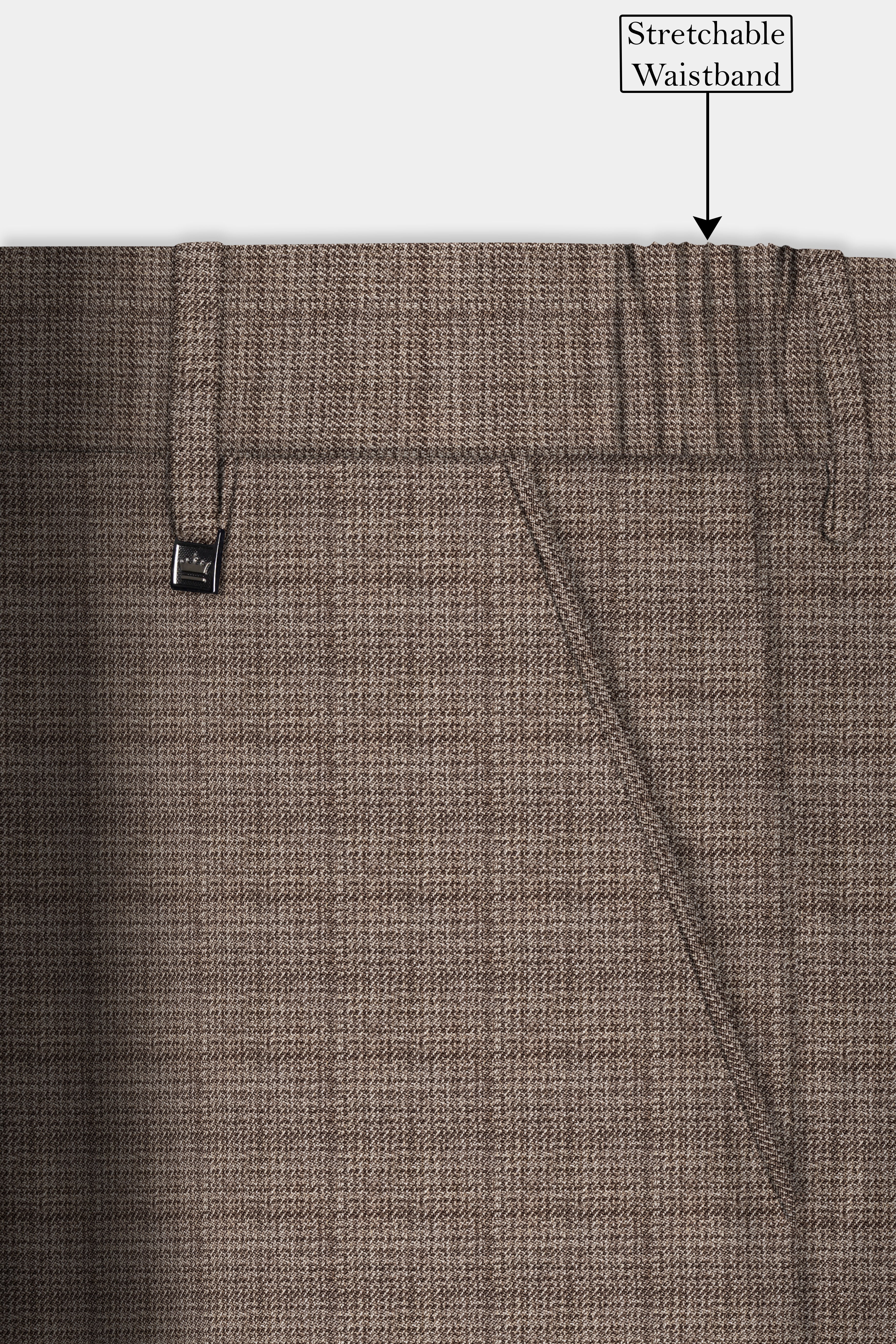 Flint Brown Plaid Wool Rich Double Breasted Suit