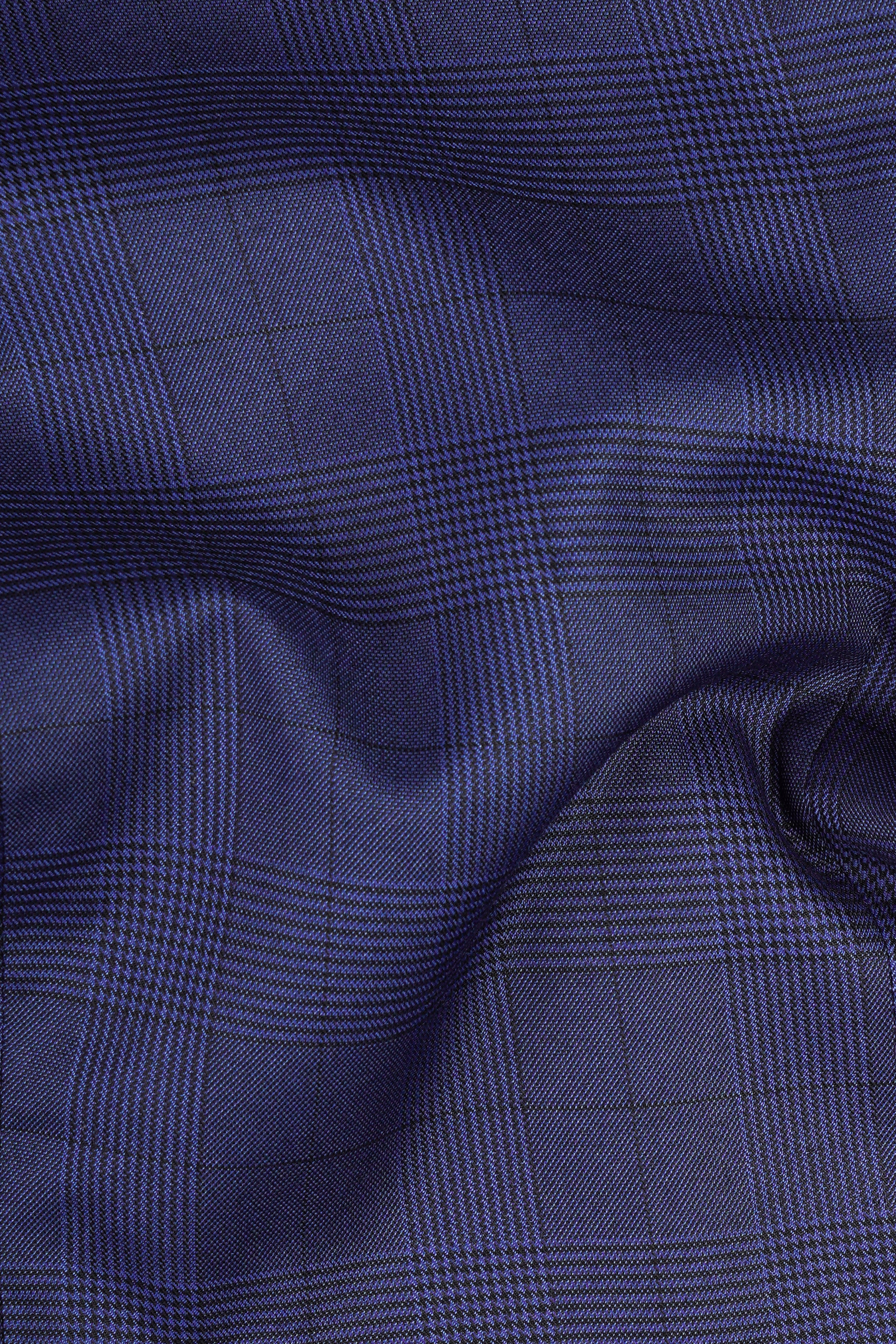 Martinique Blue Plaid Wool Rich Single Breasted Suit