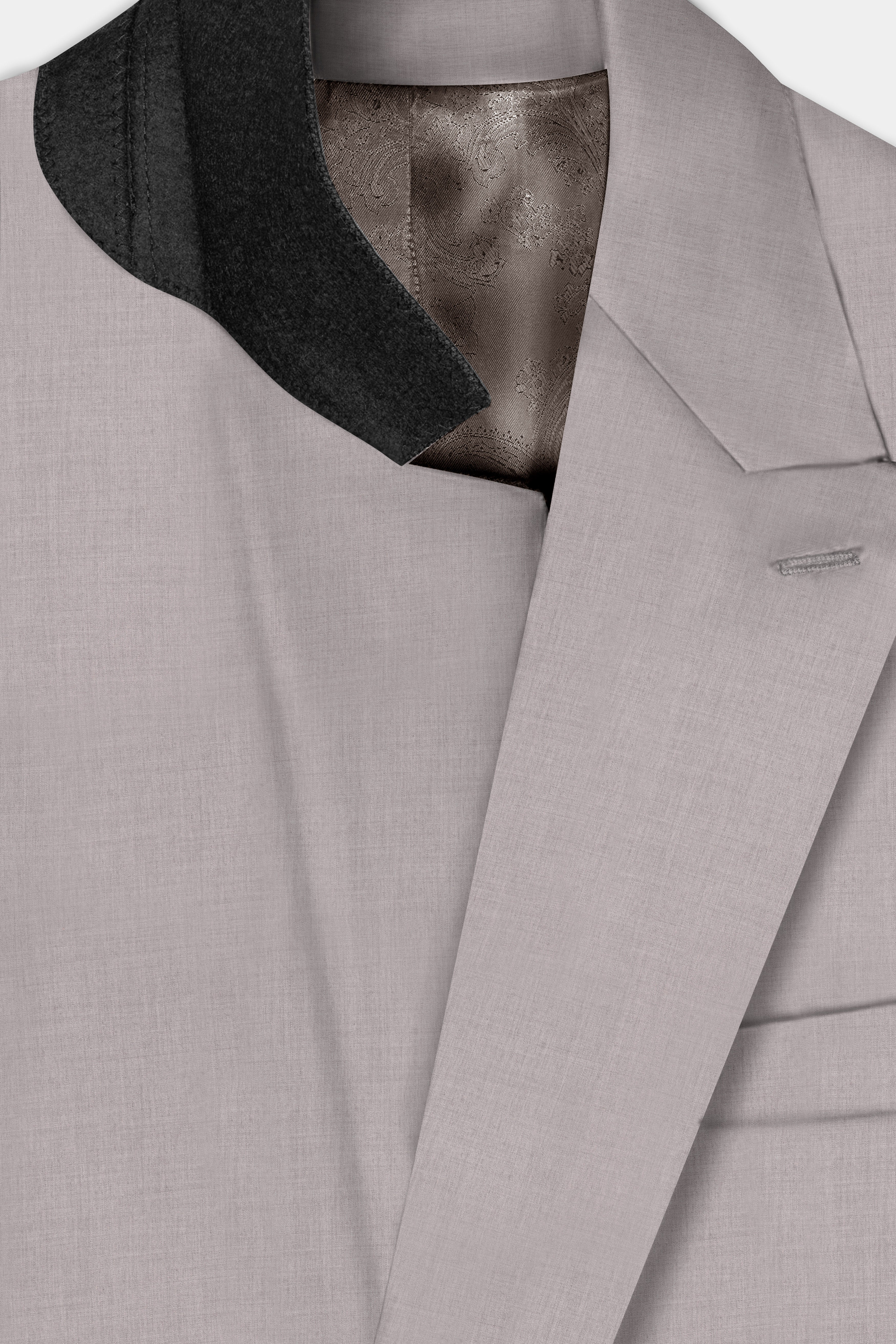 Hurricane Gray Solid Wool Rich Double Breasted Suit