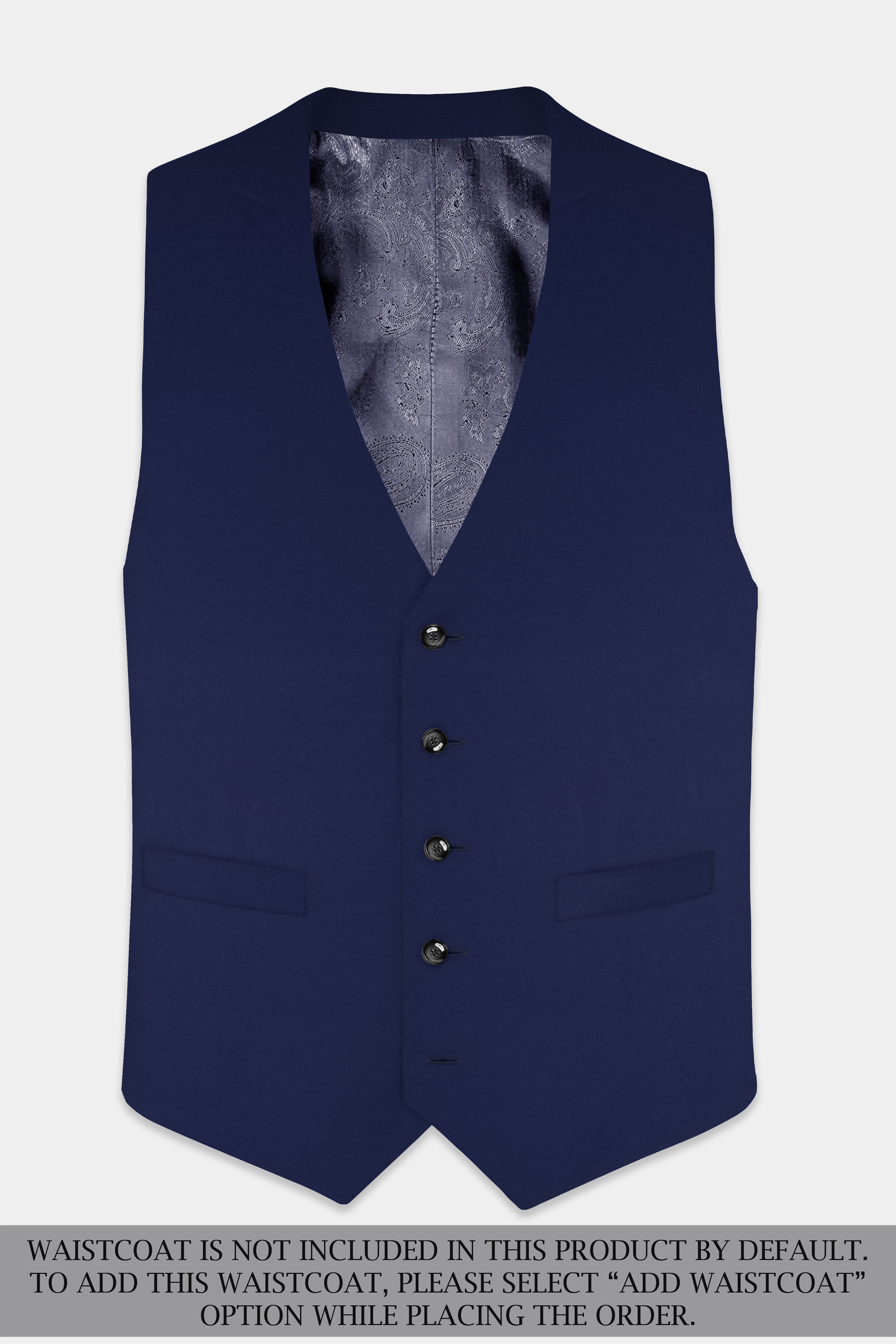 Jaguar Blue Textured Wool Rich Single Breasted Slim Lapel Suit