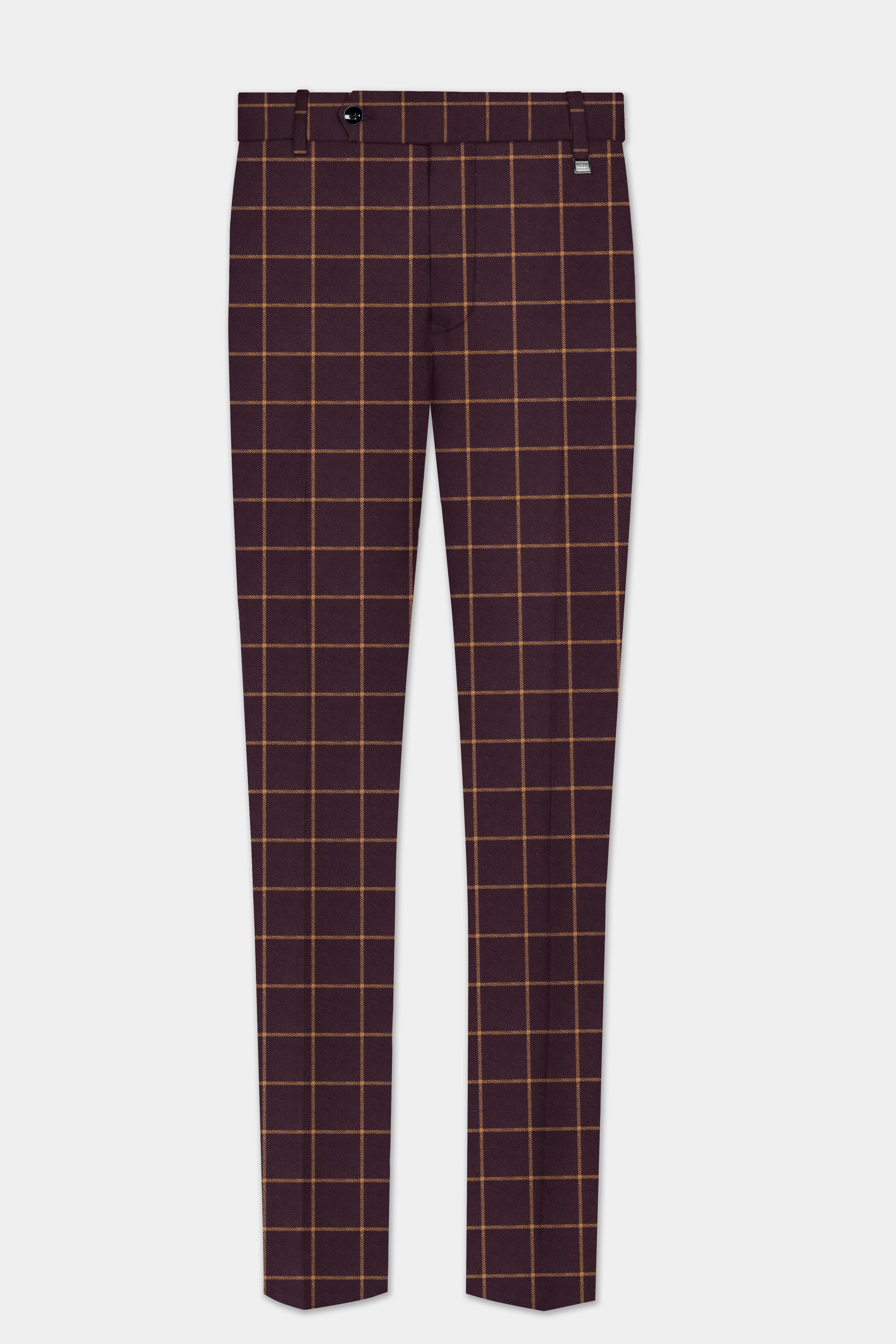 Zambezi Wine windowpane Tweed Double Breasted Suit