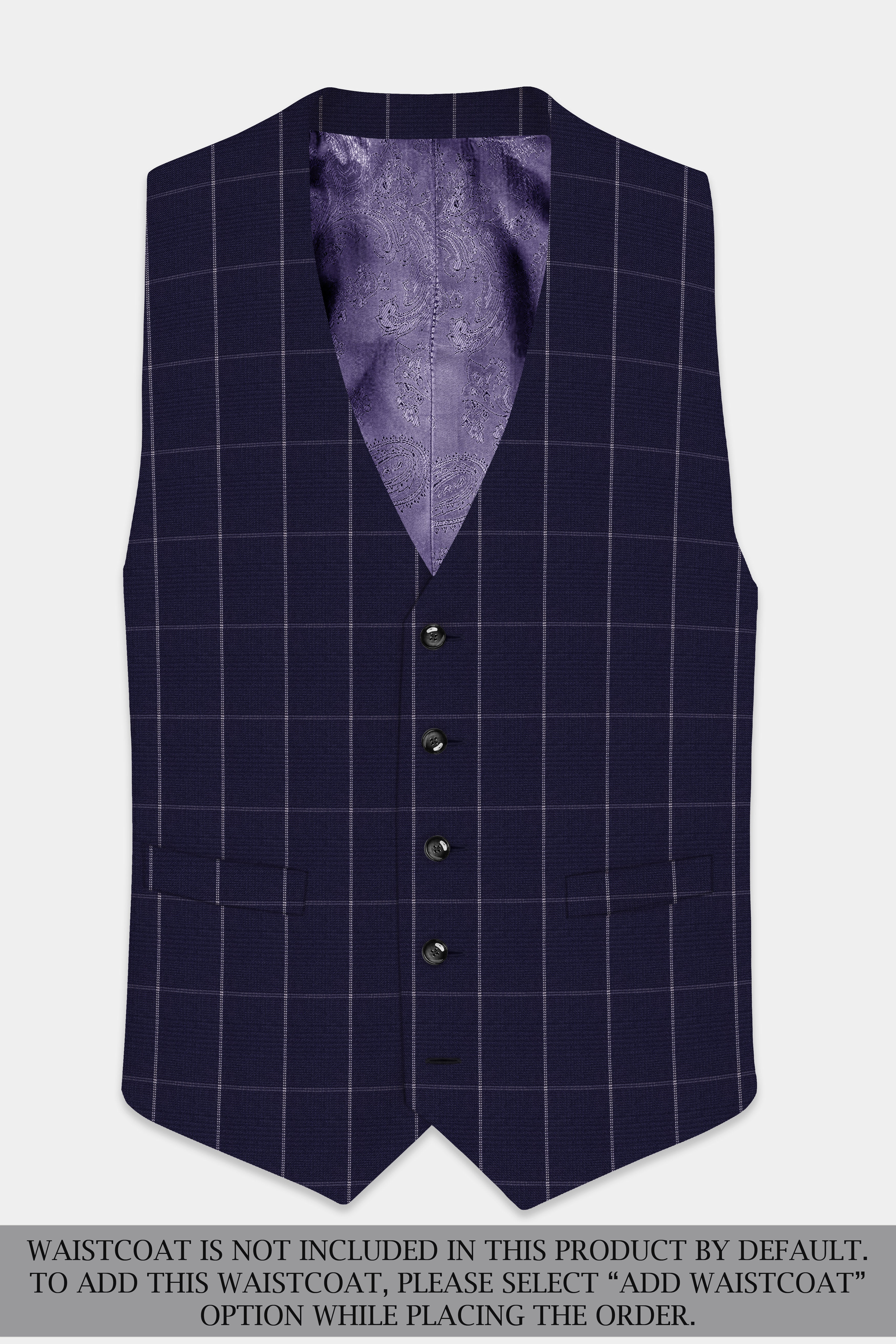 Admiral Blue Windowpane Wool Rich Single Breasted Suit