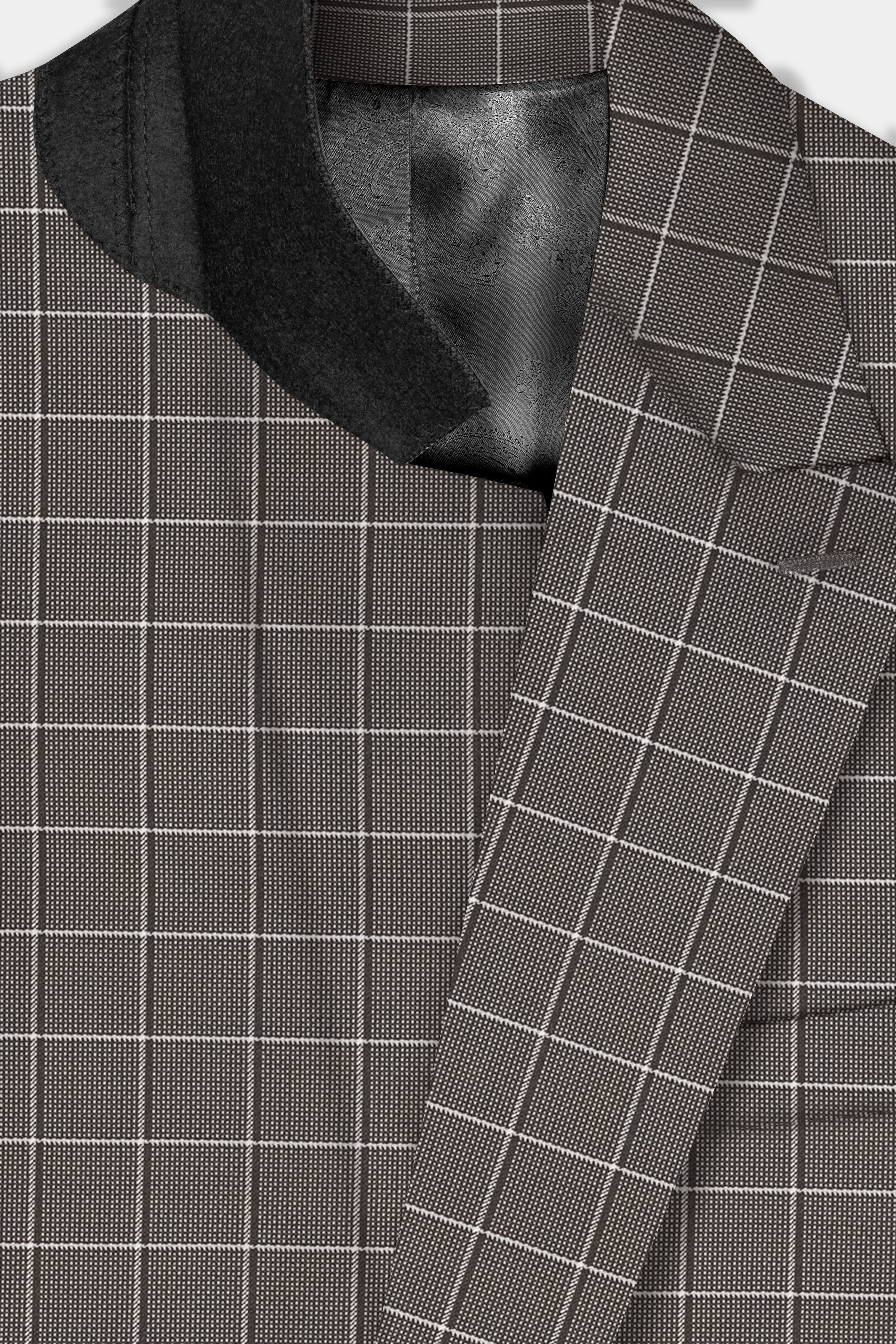 Friar Gray Plaid Wool Rich Double Breasted Suit