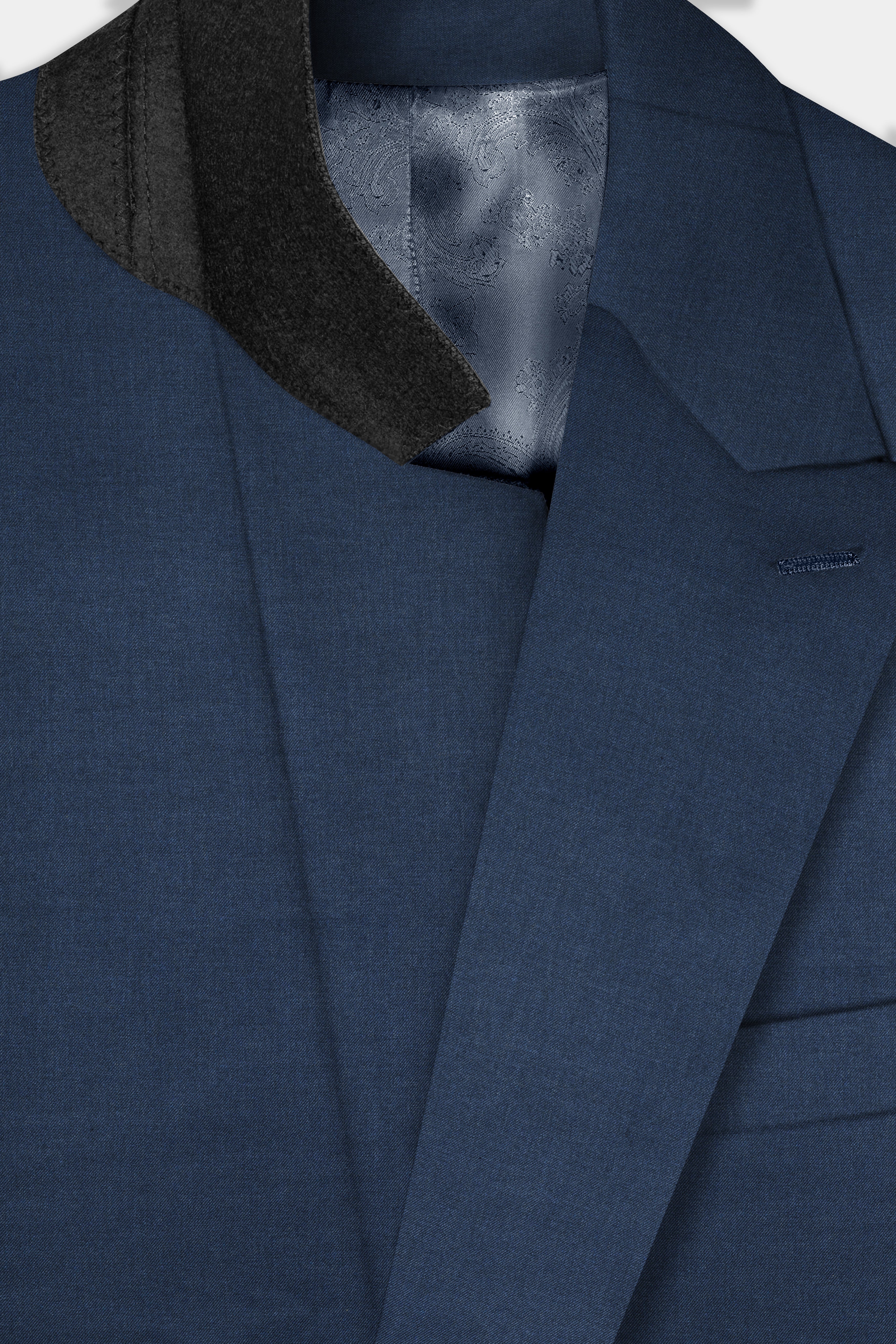 Nevada Blue Solid Tweed Double Breasted Suit