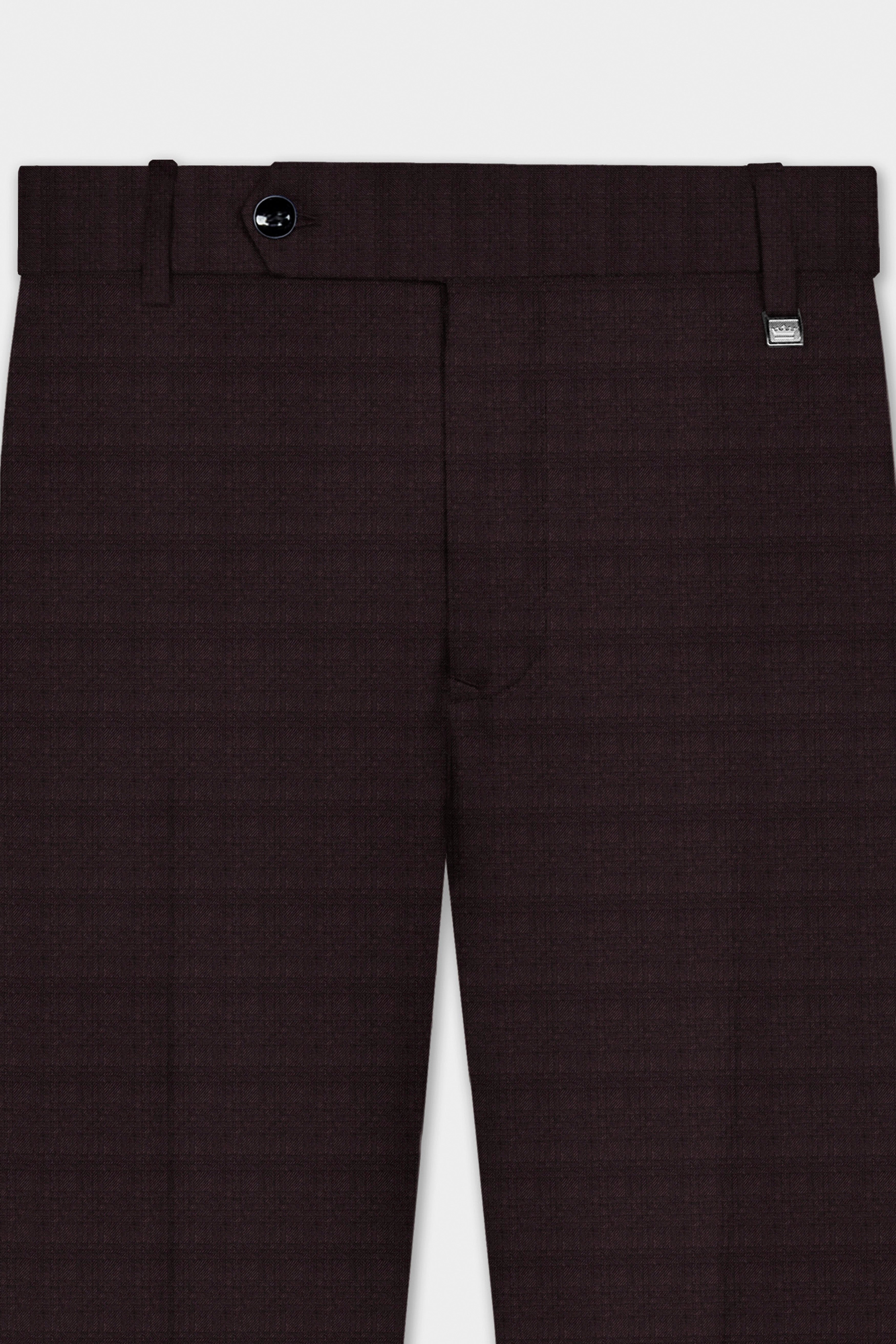 Bitrot Maroon Textured Wool Rich Single Breasted Suit