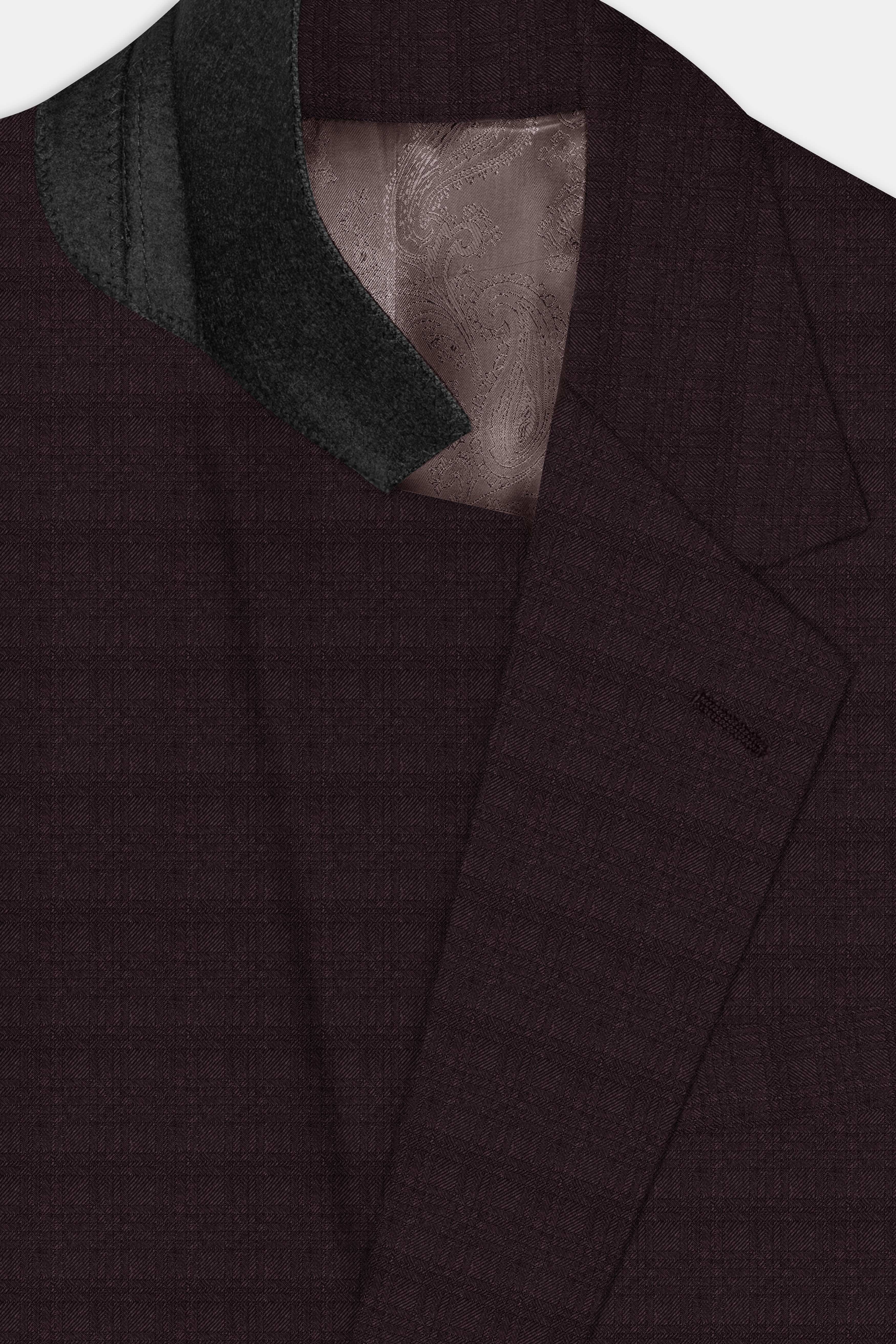 Bitrot Maroon Textured Wool Rich Single Breasted Suit