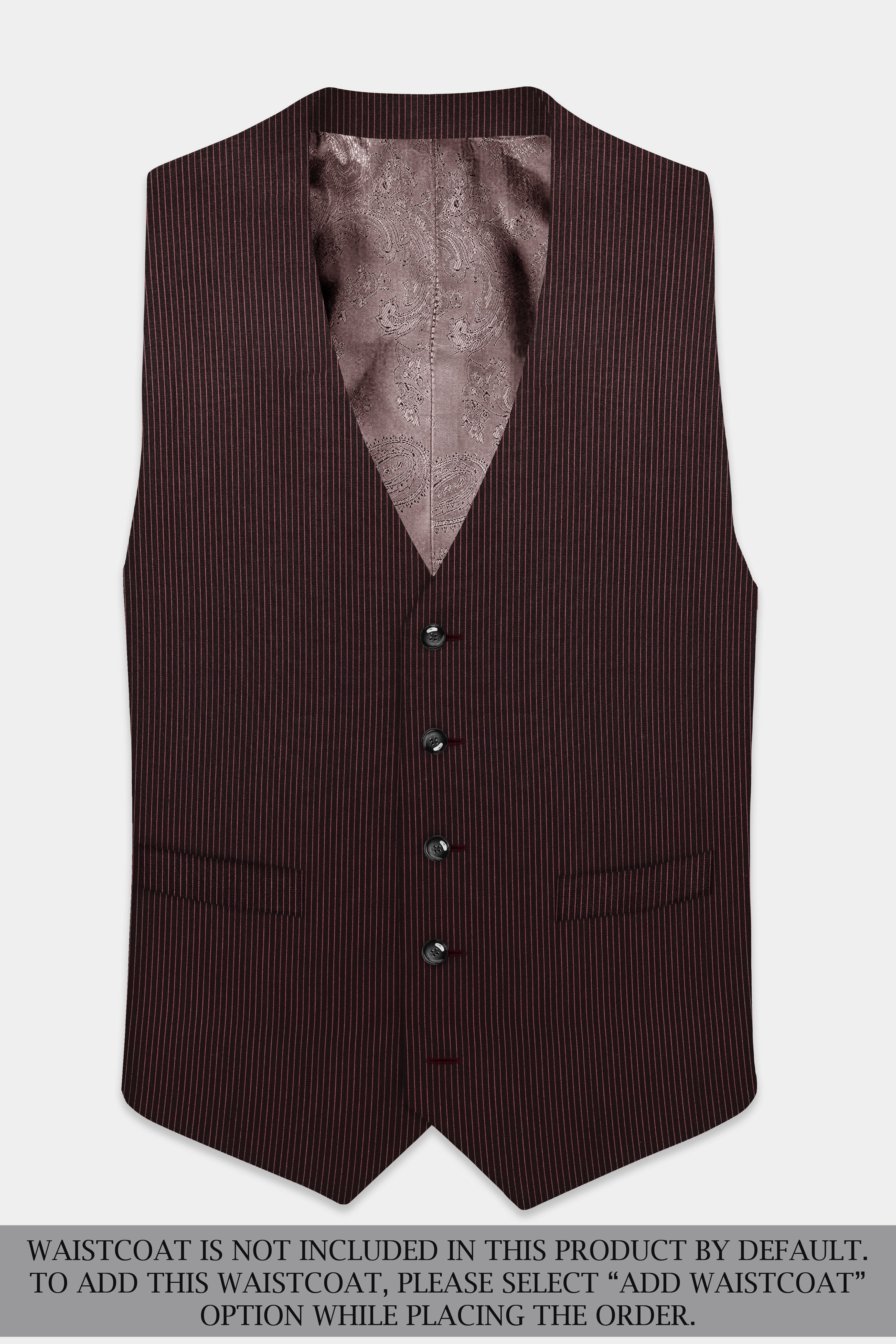 English Walnut Red Striped Wool Rich Double Breasted Suit