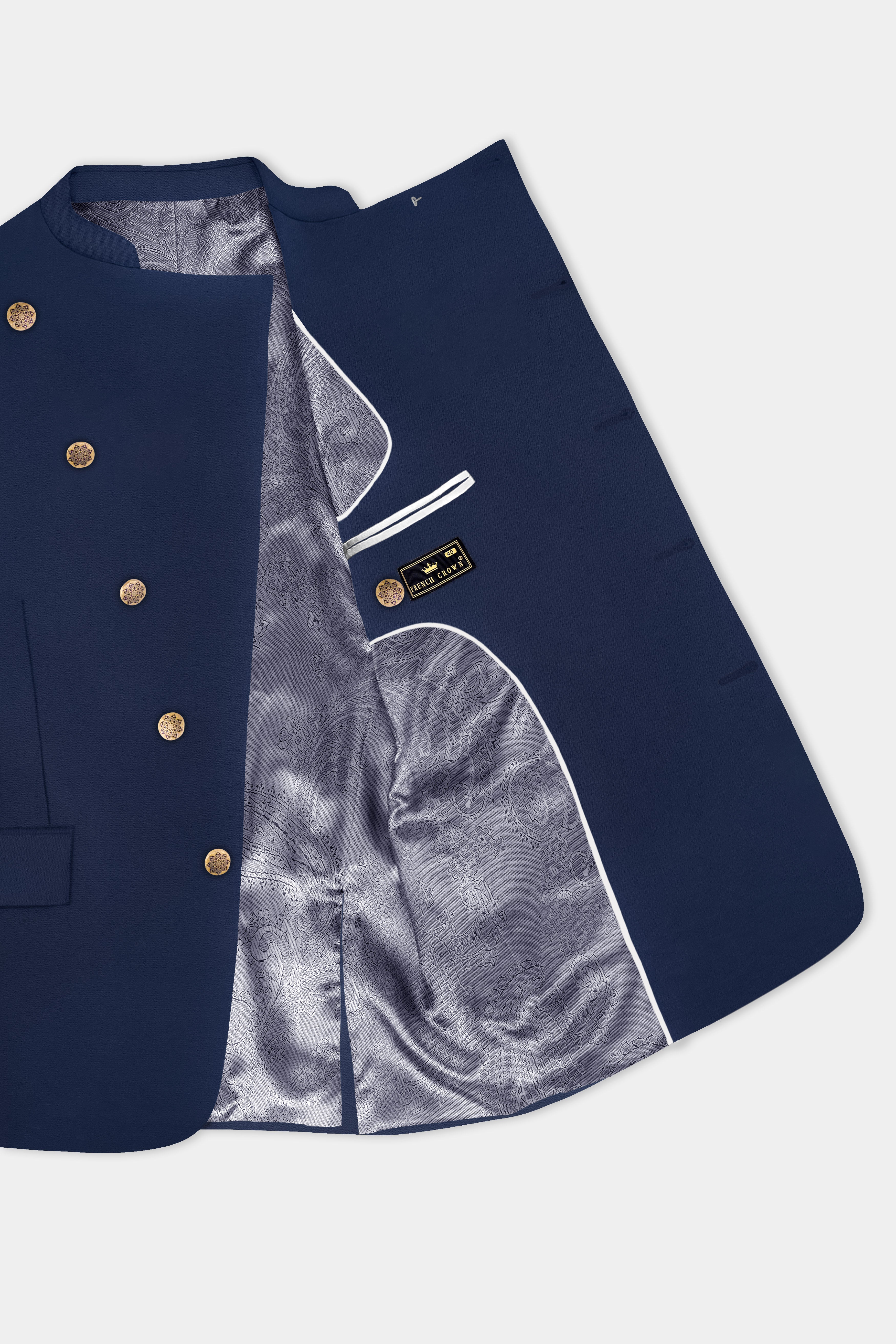 Comet Blue Solid Premium Wool Blend Bandhgala/Jodhpuri Suit