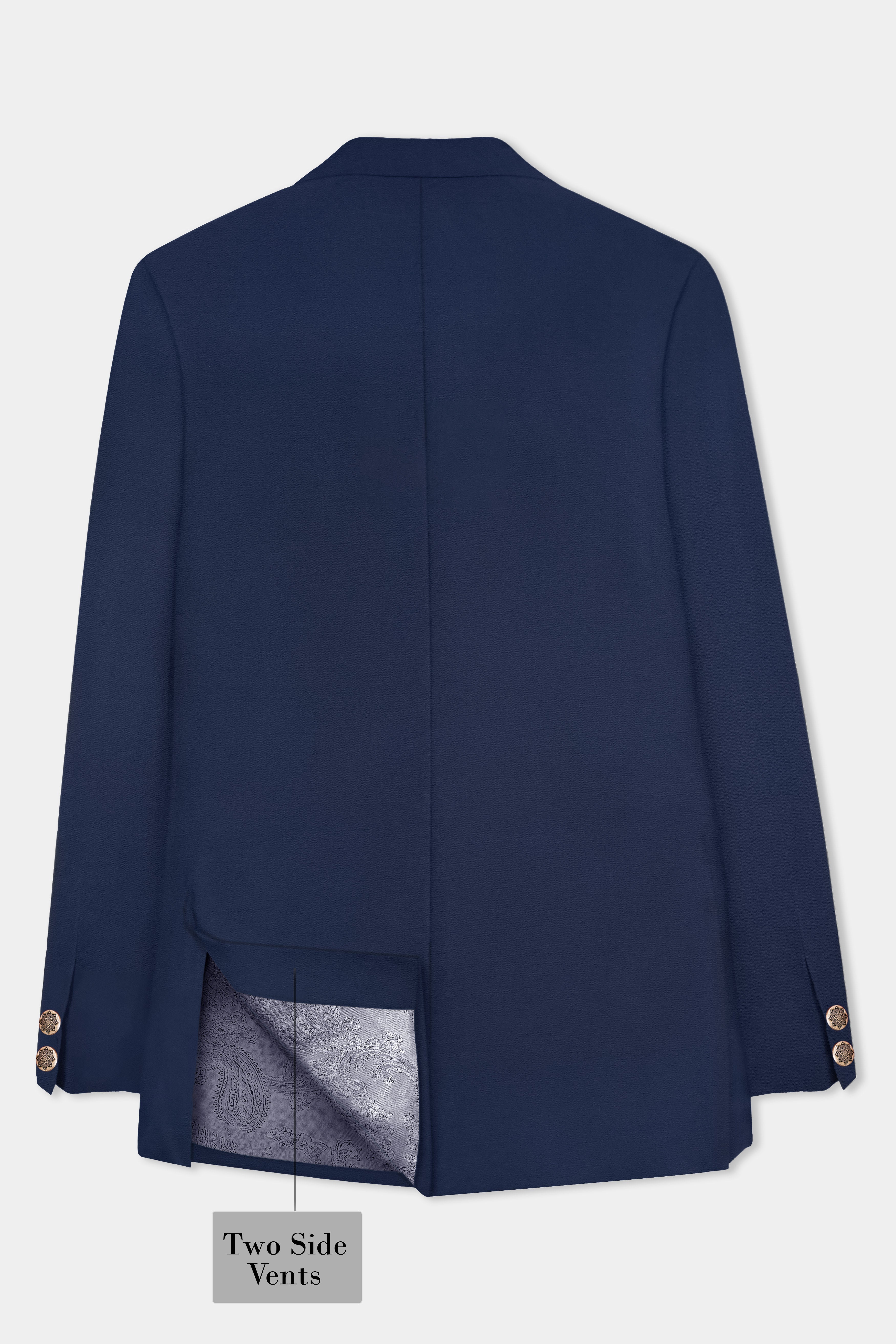 Comet Blue Solid Premium Wool Blend Bandhgala/Jodhpuri Suit