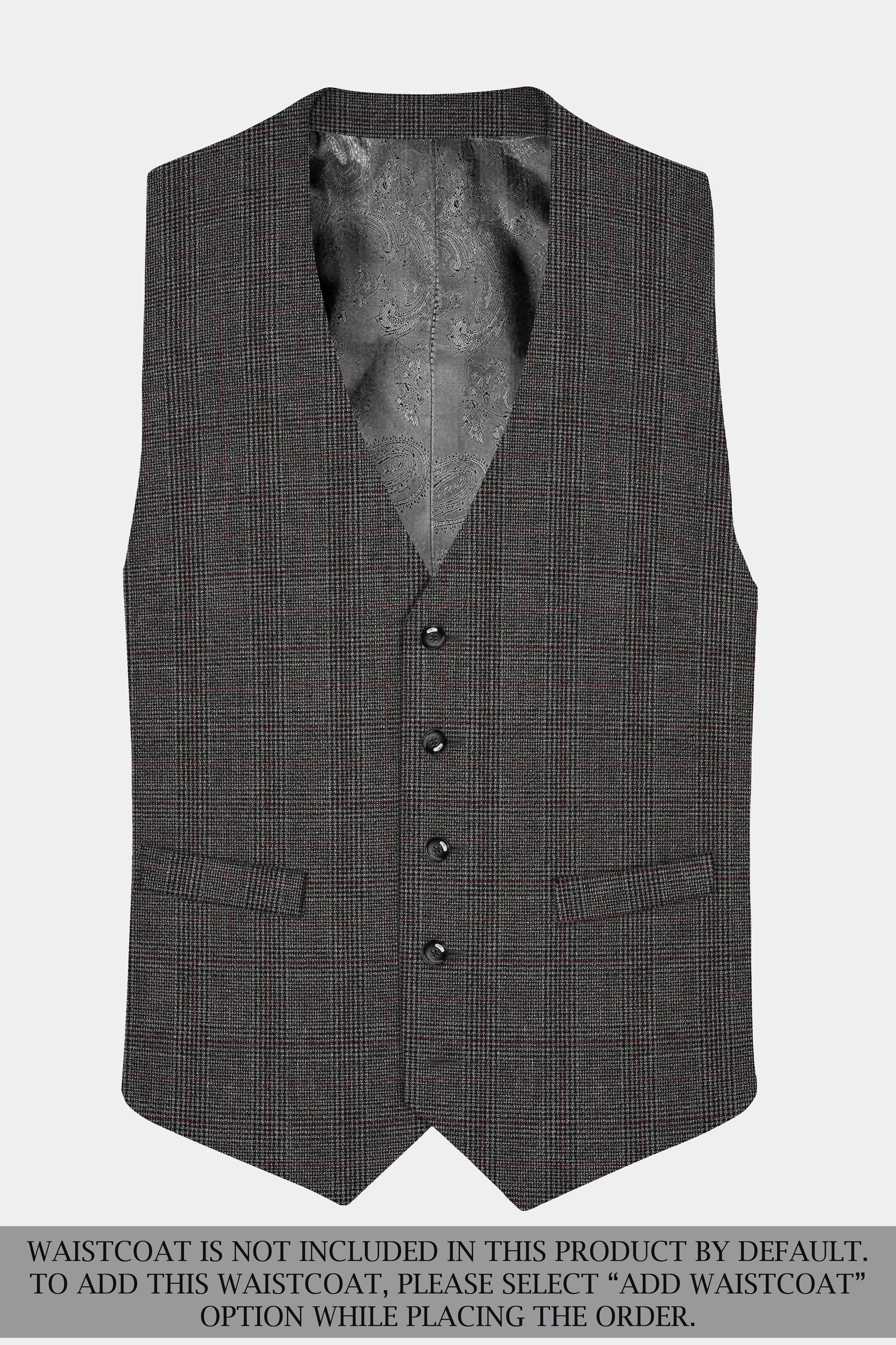 Iridium Gray Plaid Wool Rich Single Breasted Suit