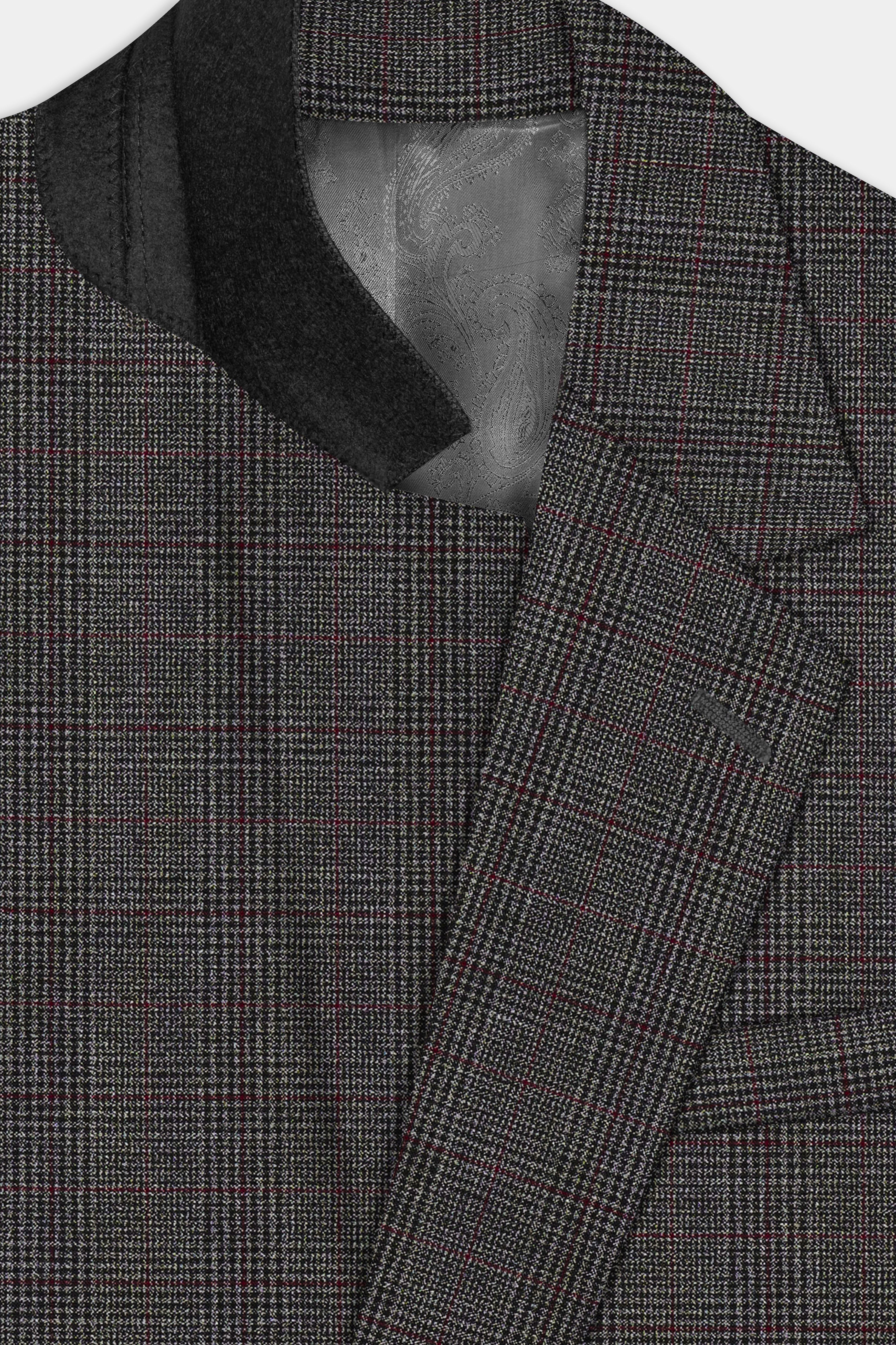 Iridium Gray Plaid Wool Rich Single Breasted Suit