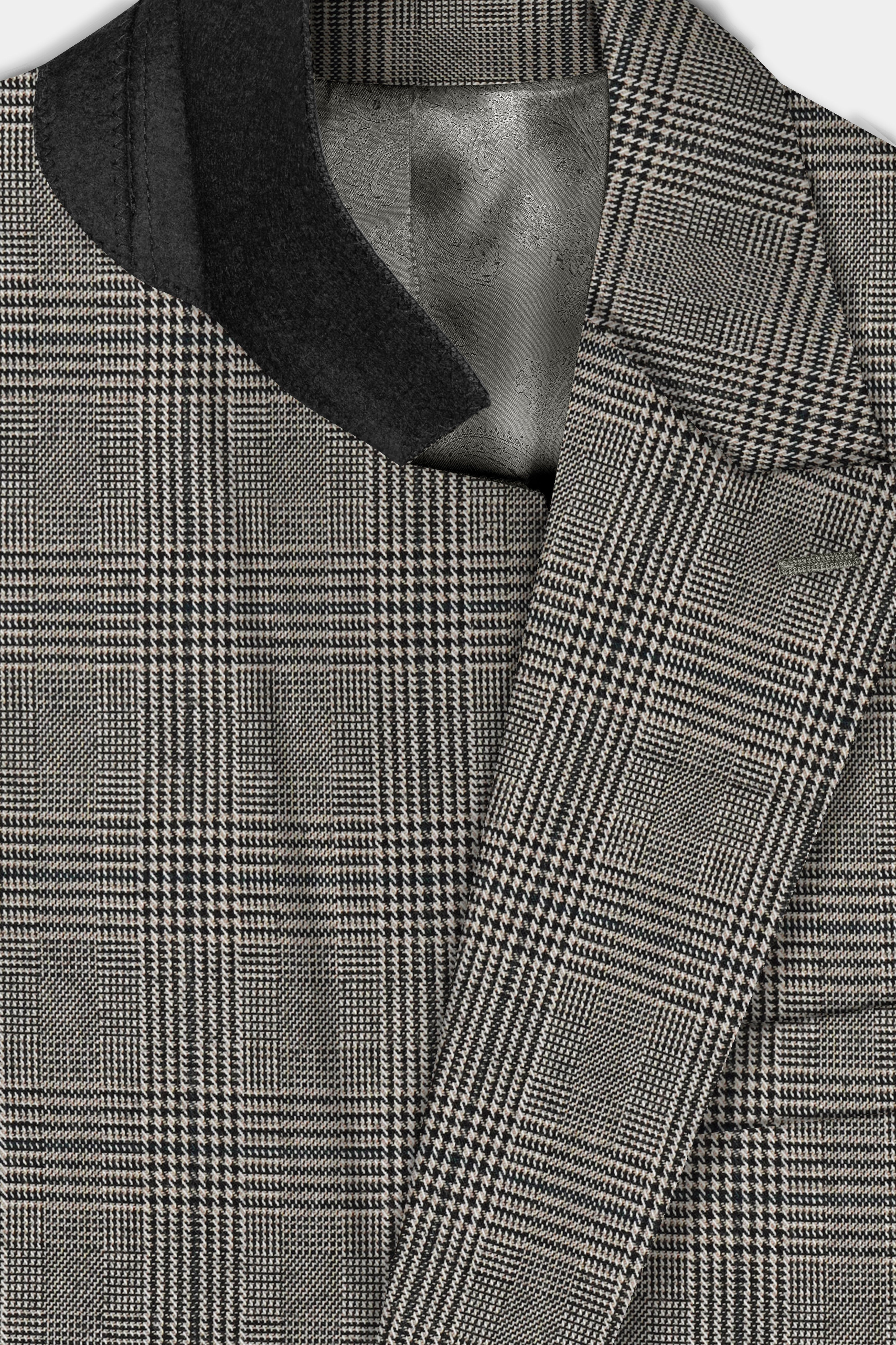 Spicy Brown Plaid Tweed Double Breasted Suit