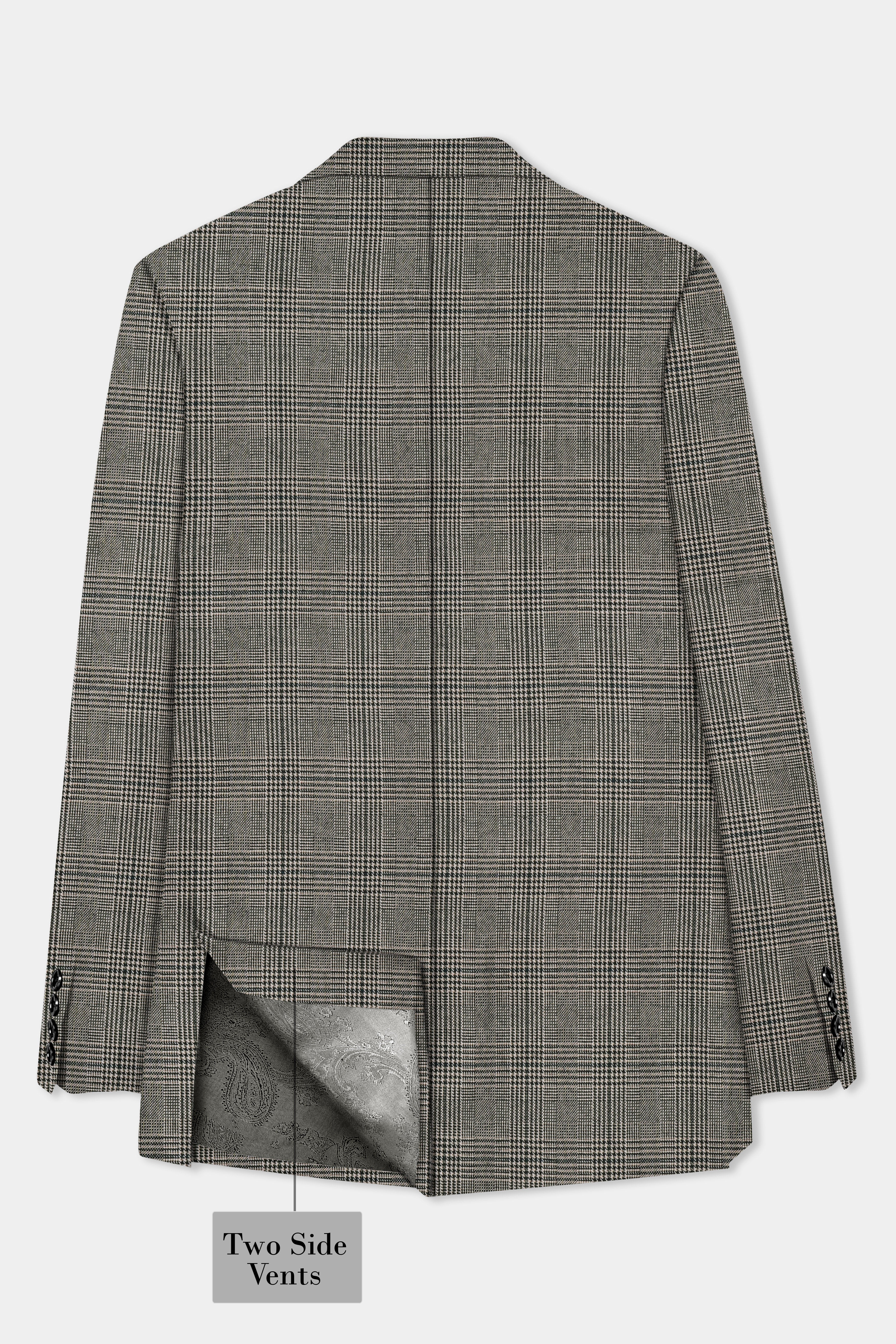 Spicy Brown Plaid Tweed Double Breasted Suit