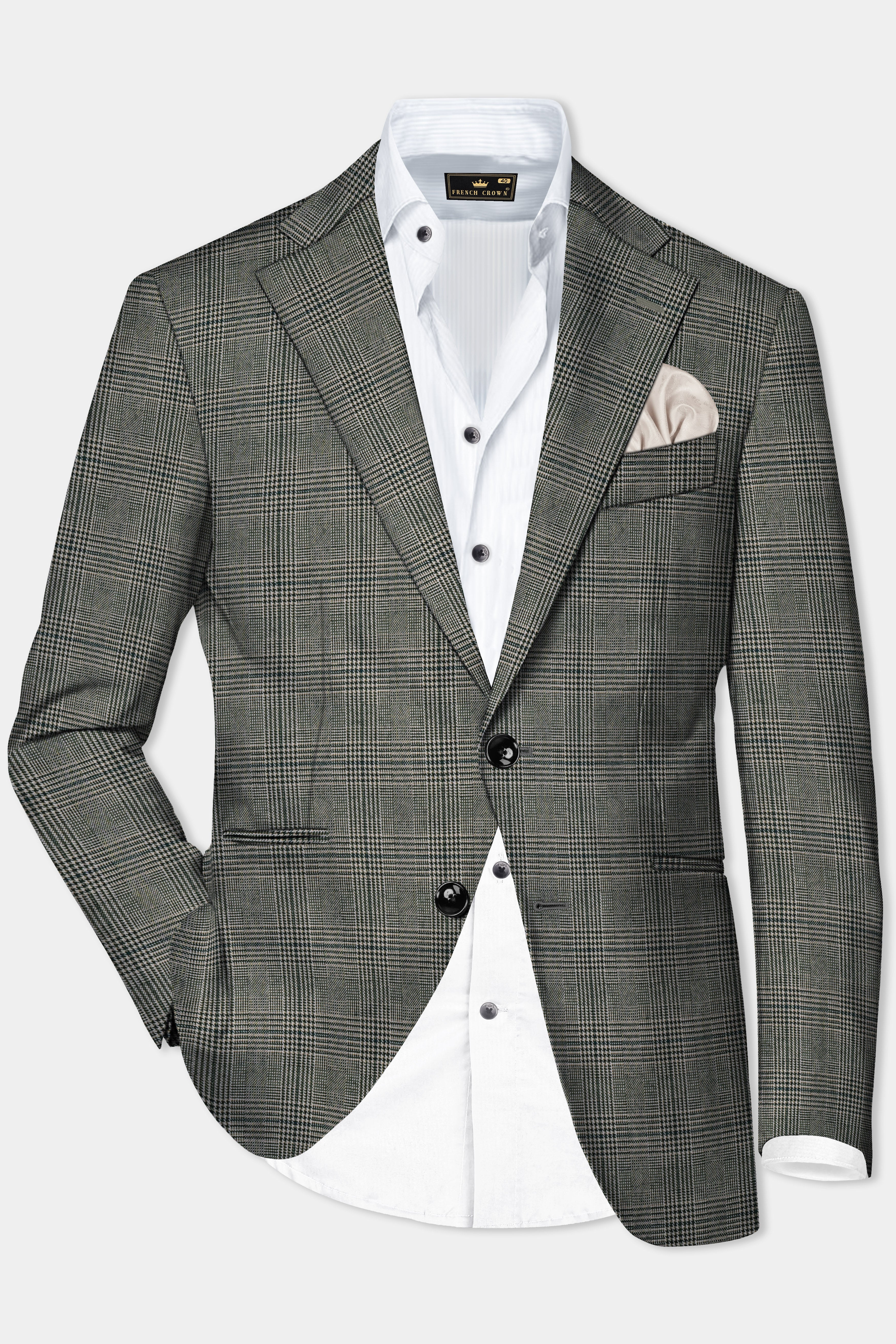 Spicy Brown Plaid Tweed Single Breasted Suit