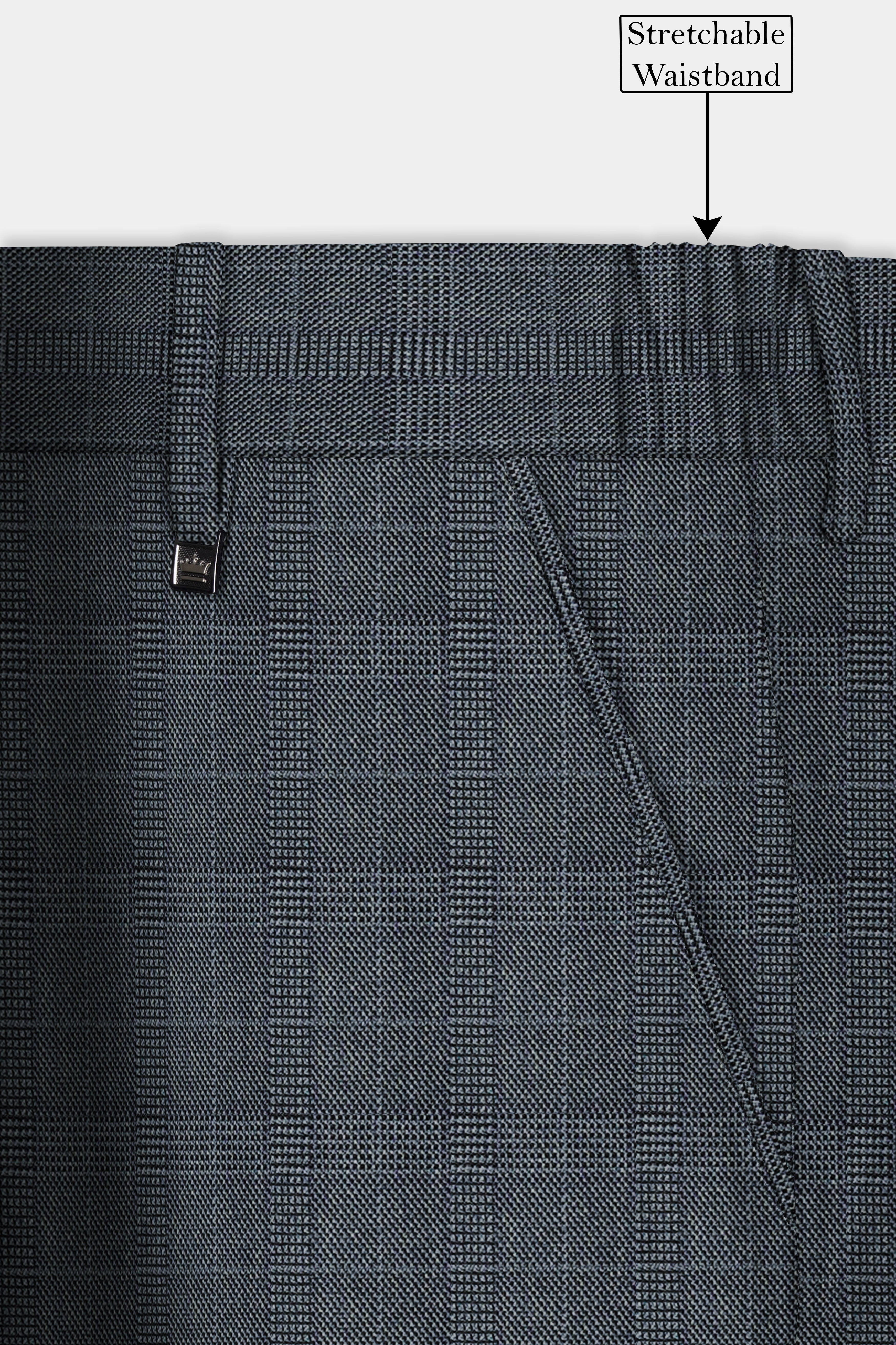 Trout Gray Windowpane Wool Rich Single Breasted Suit