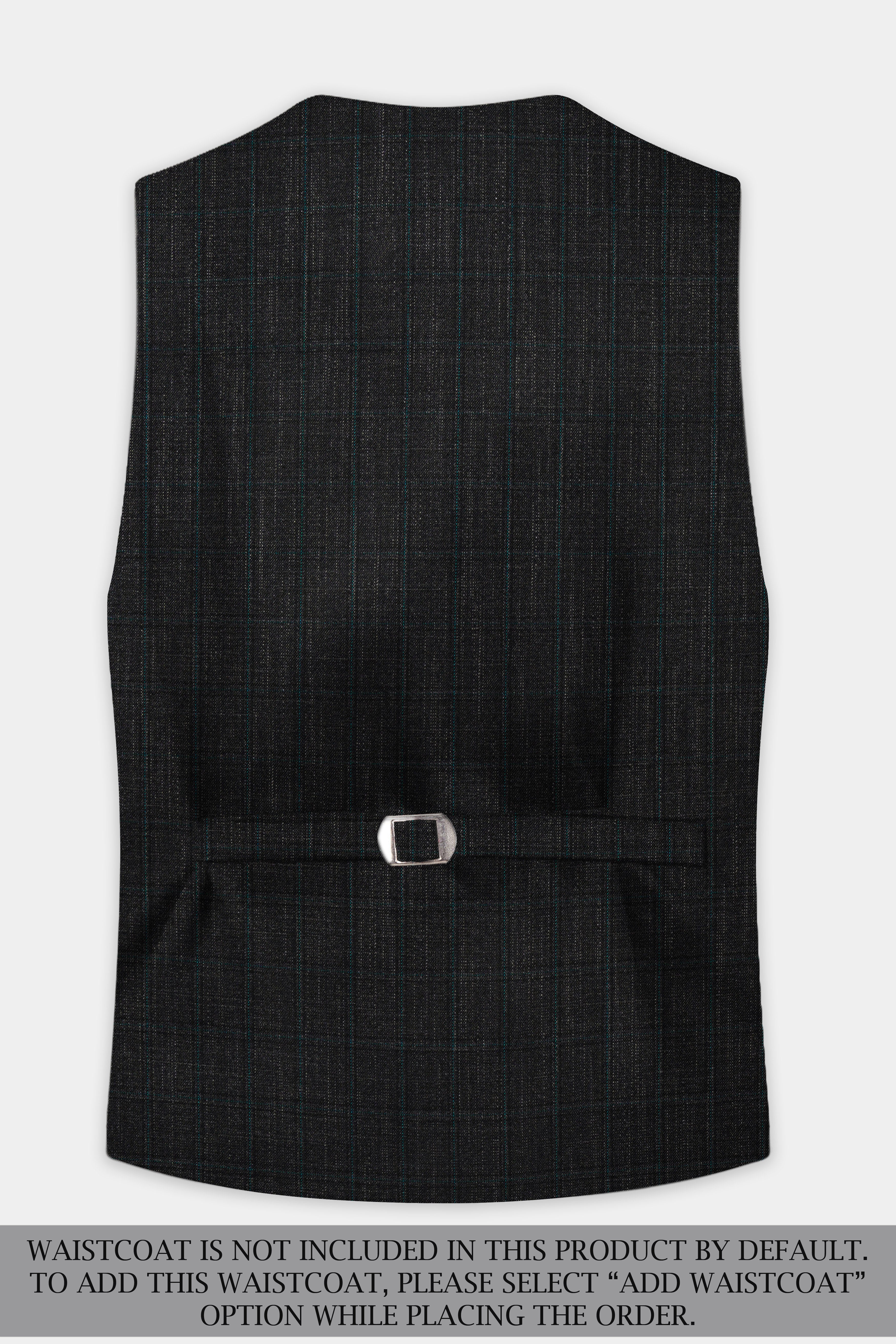 Charcoal Gray Plaid Wool Rich Single Breasted Suit