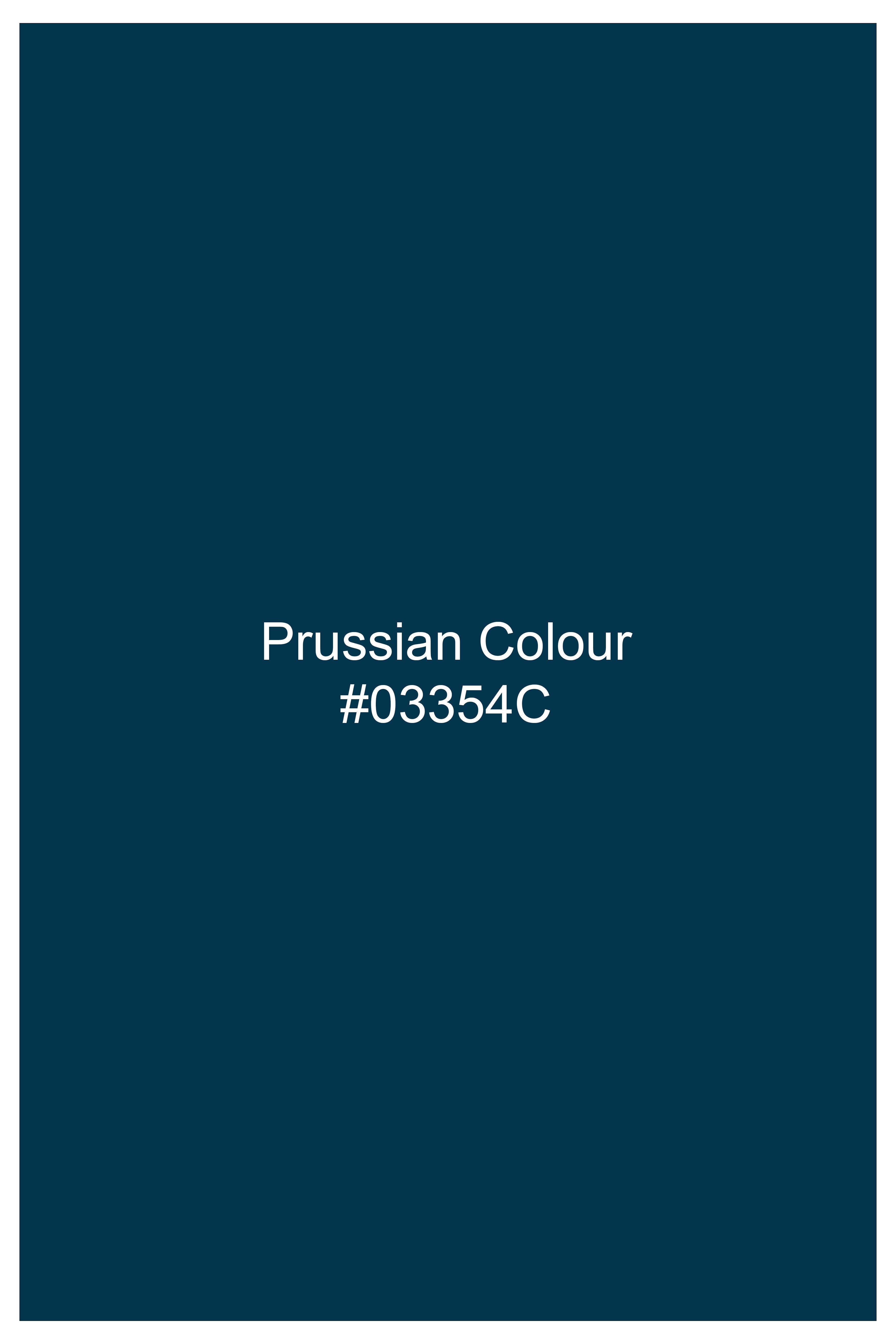 Azure Regal-Prussian Blue Velvet Peak Collar Tuxedo Suit