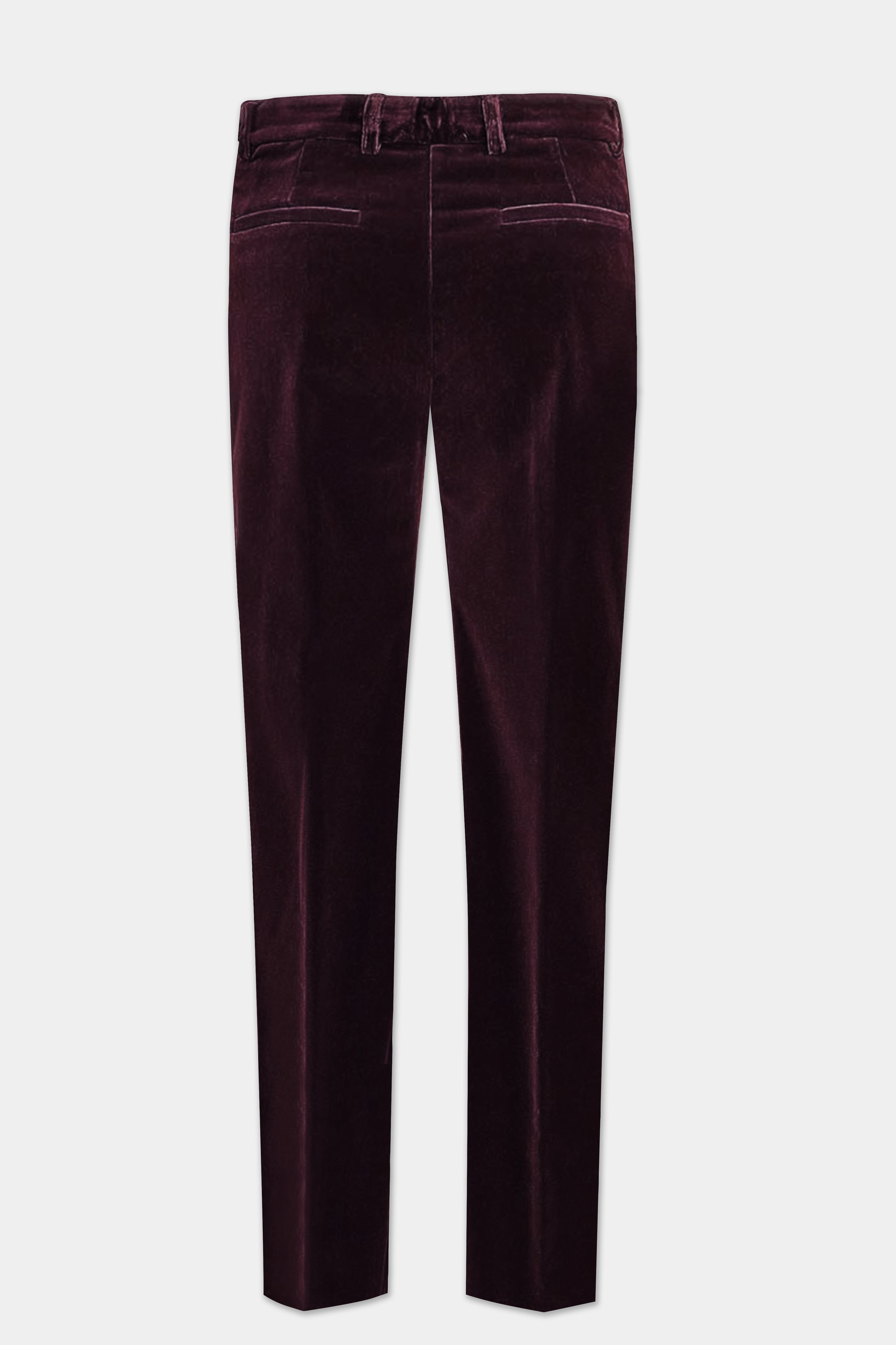 Urban Crimson-Asphalt Maroon Velvet Peak Collar Tuxedo Suit