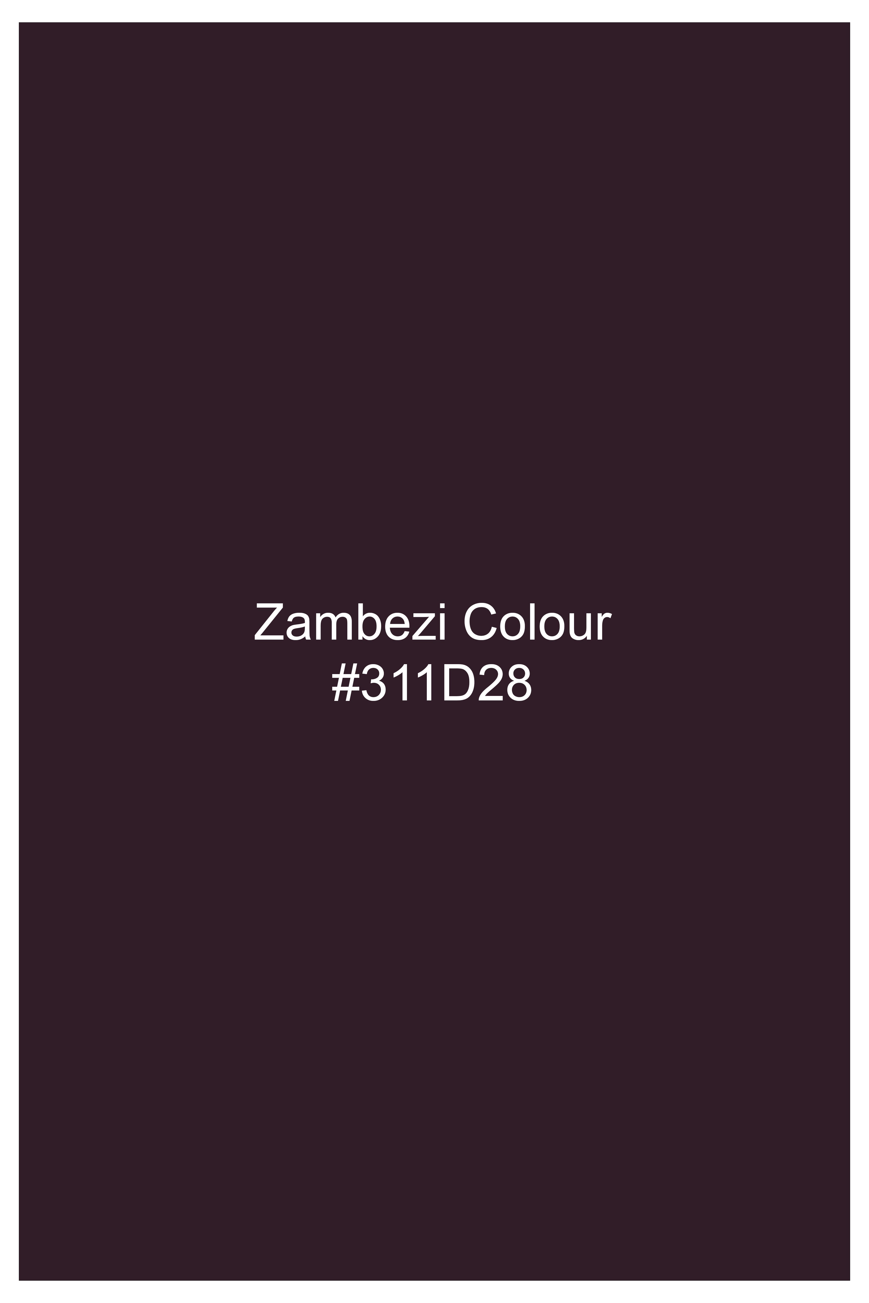 Carmine Lux-Zambezi Maroon Velvet Single Breasted Peak lapel Suit